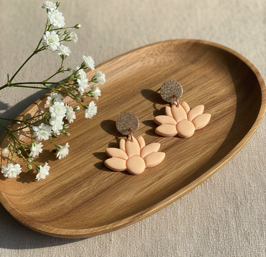 Flowers Dangles in Peach