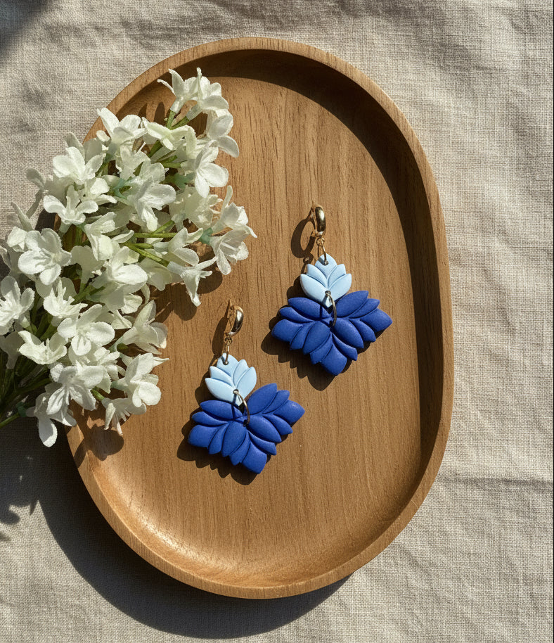 Flowers Dangles in Blue