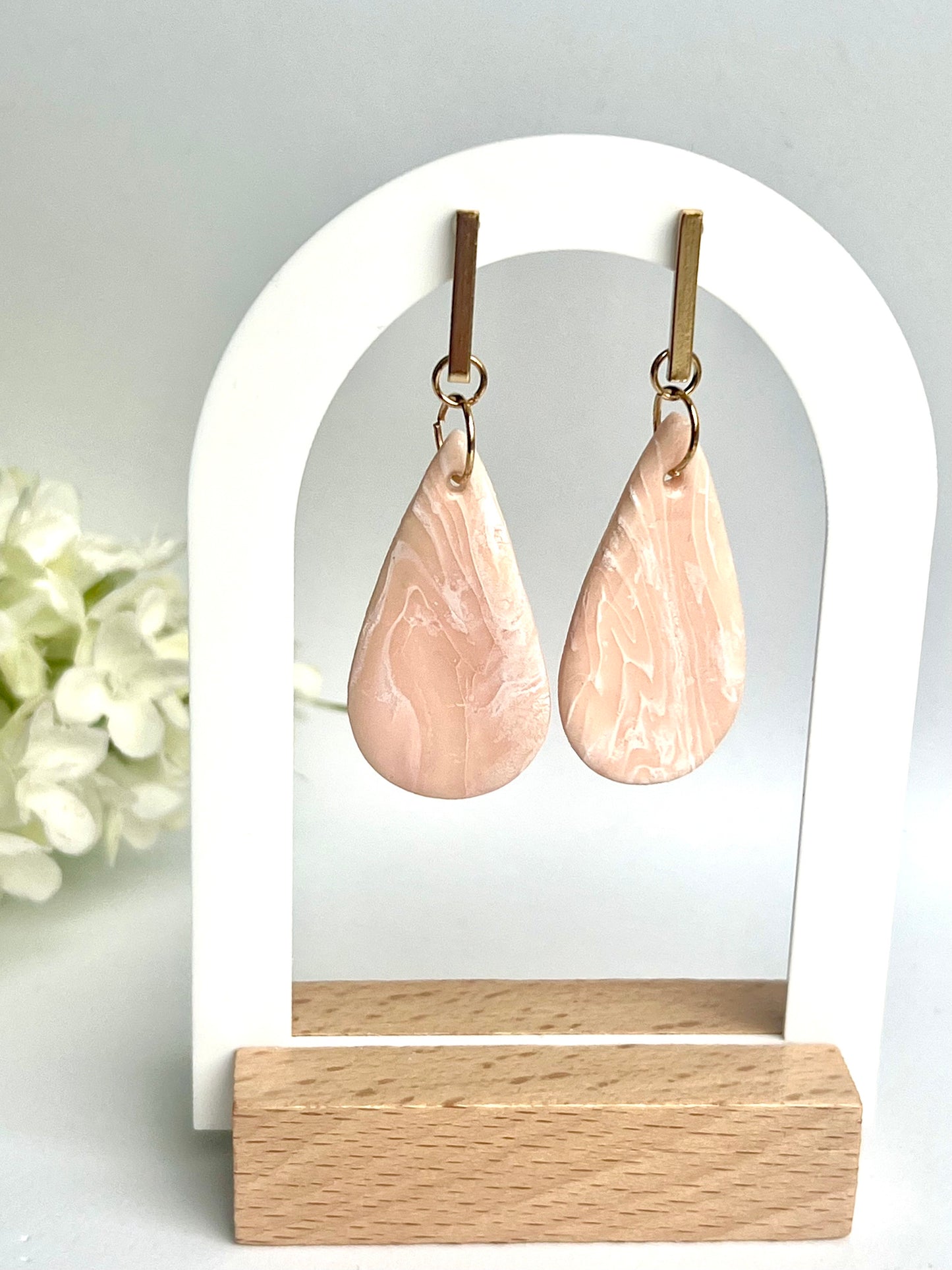 Sandy Nude Dangles with a Touch of Silver Dust