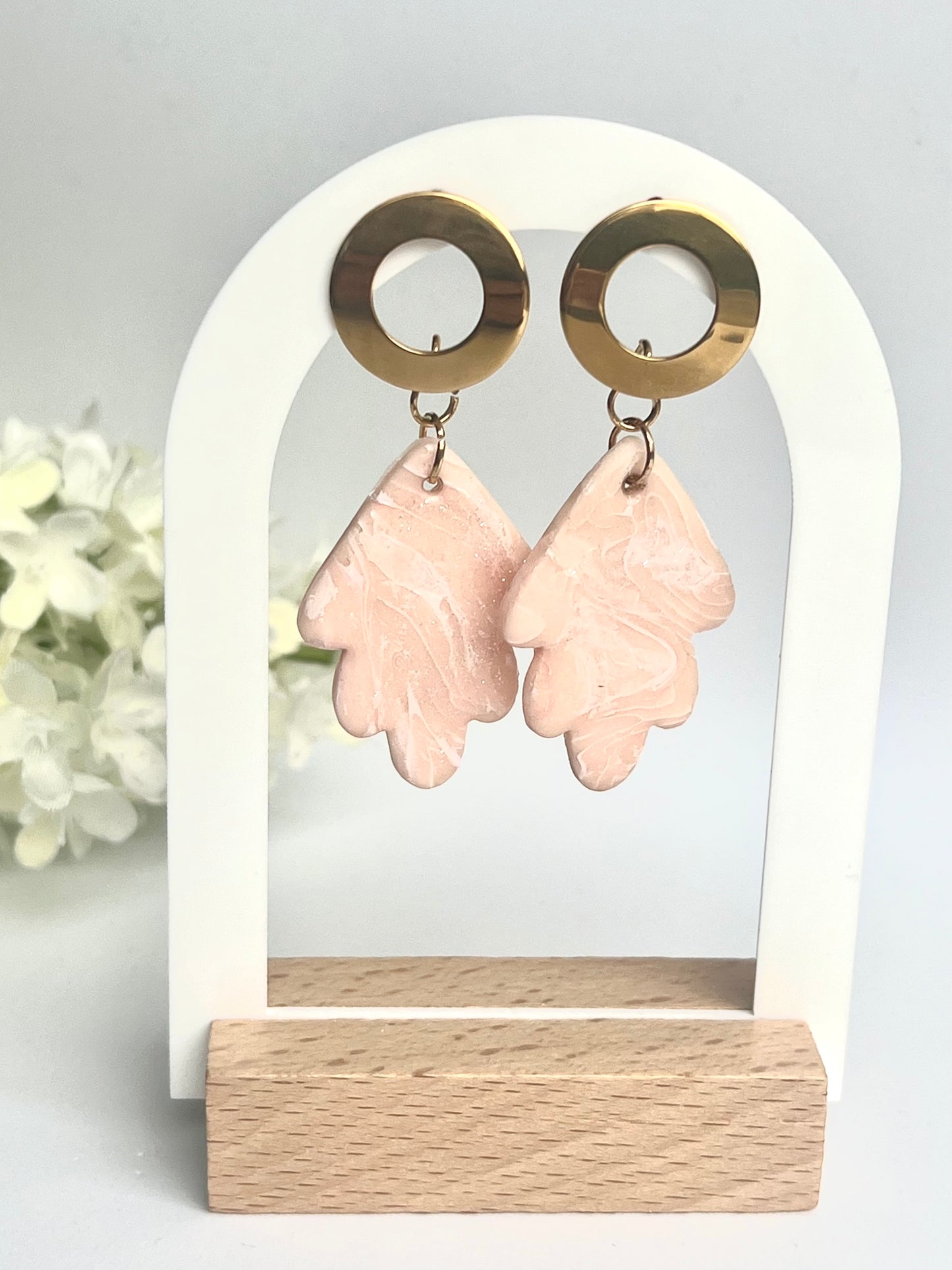 Sandy Nude Dangles with a Touch of Silver Dust