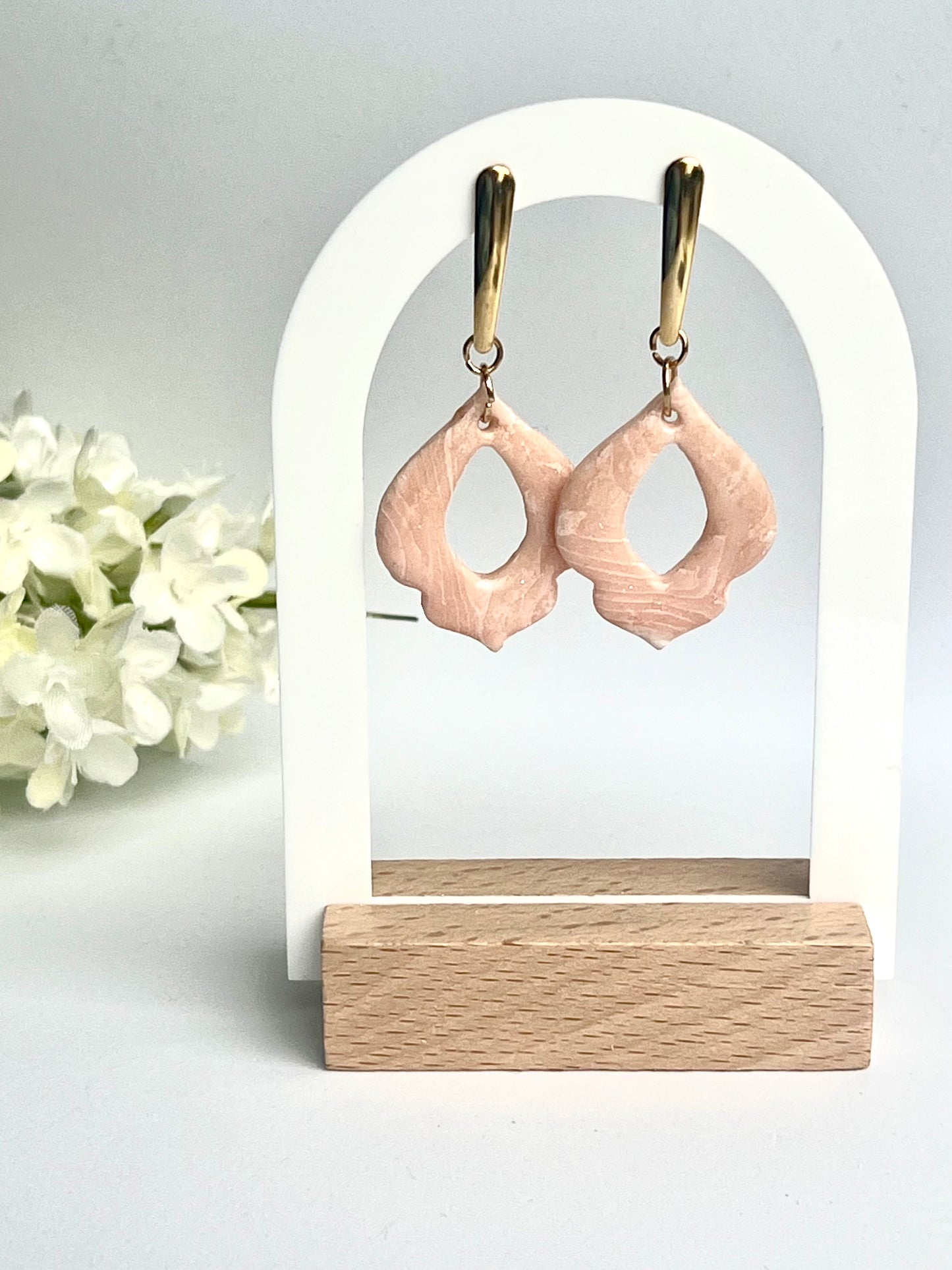 Sandy Nude Dangles with a Touch of Silver Dust