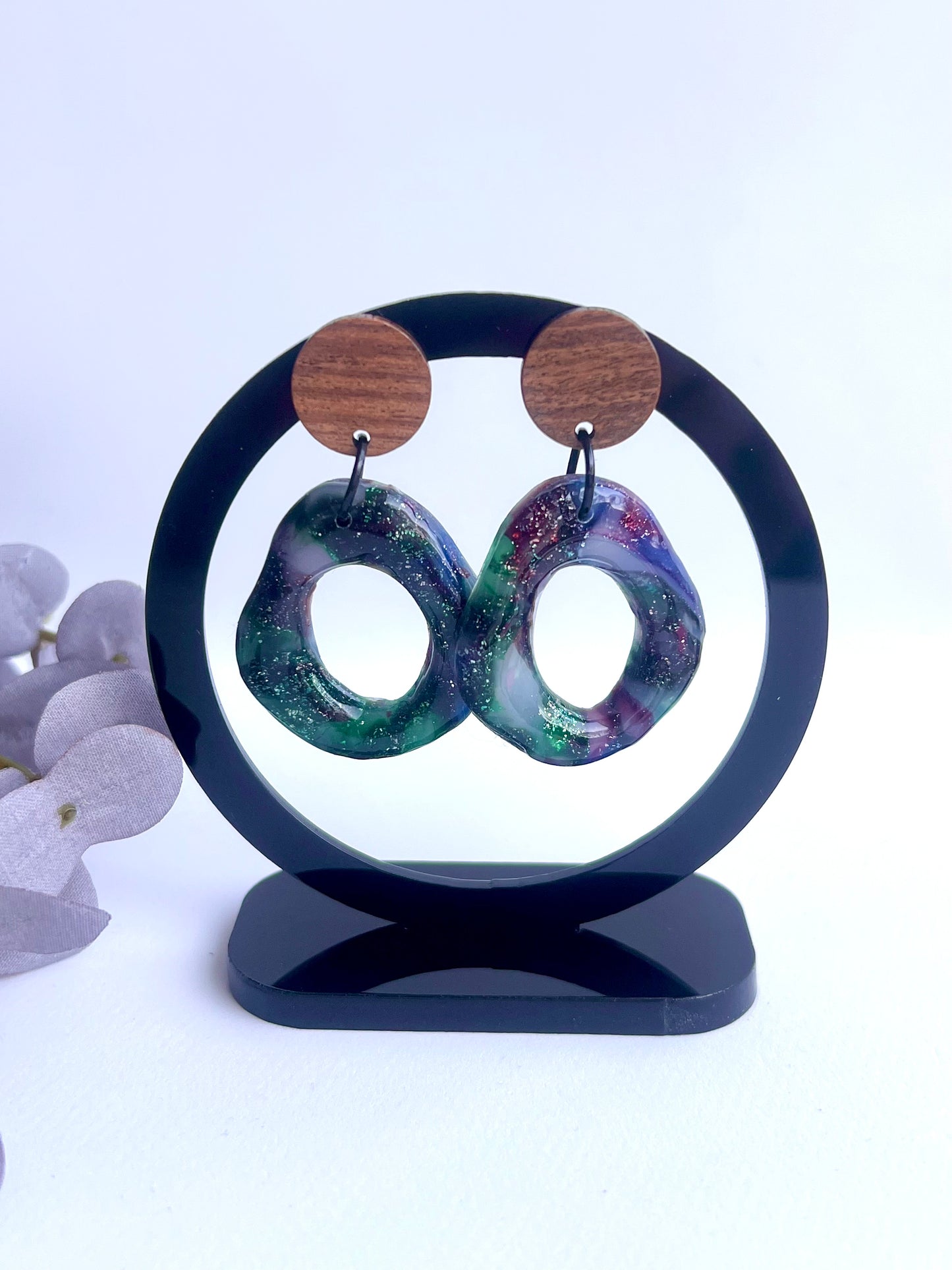 Stella Multi-Colored Marble Dangles with a Touch of Glitter Marble