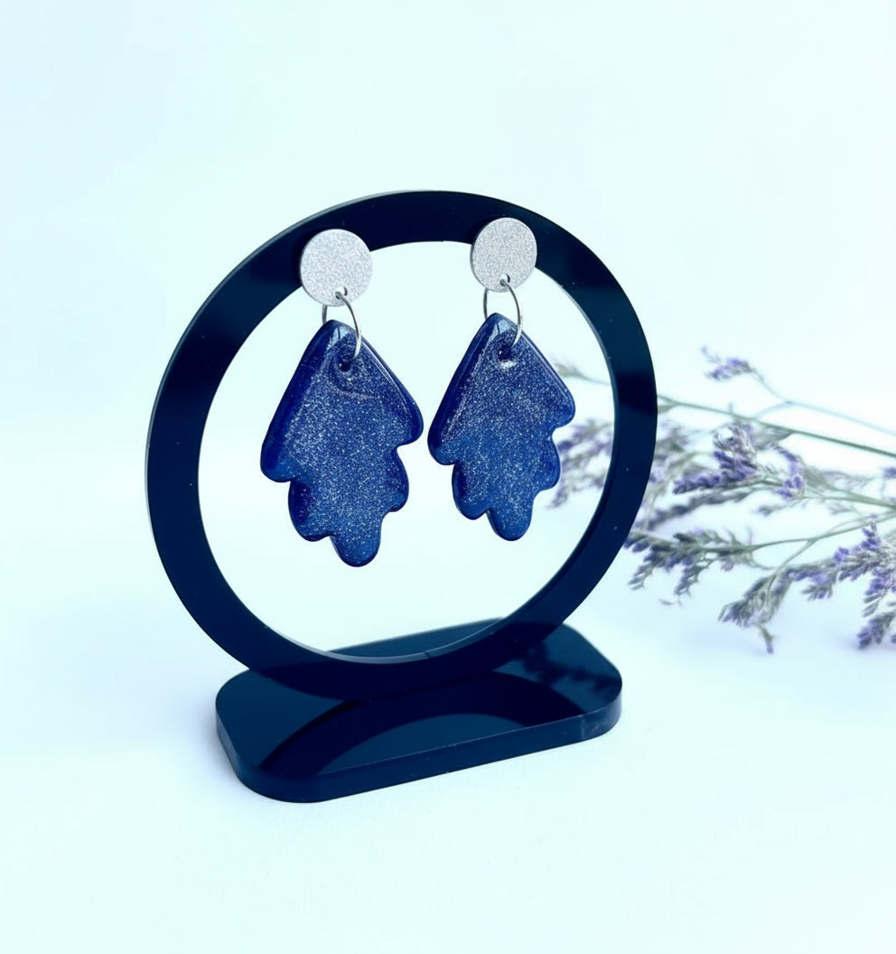 Blue Dangles with a Touch of Silver Glitter