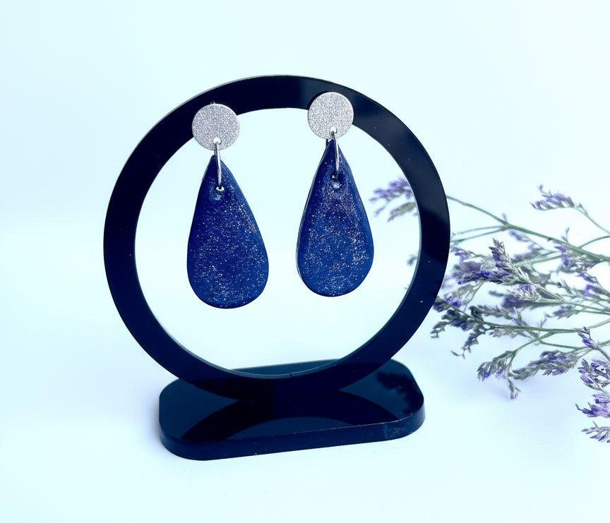 Blue Dangles with a Touch of Silver Glitter