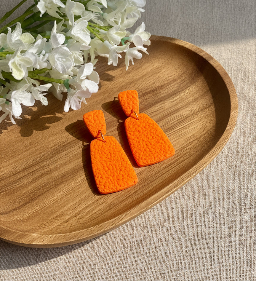 Orange Dangles with Texture