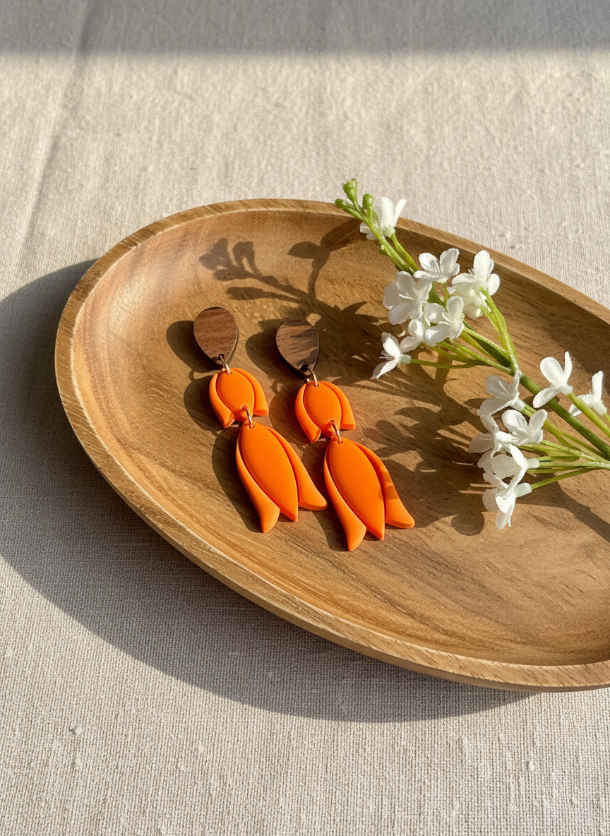 Orange Tulips Dangles