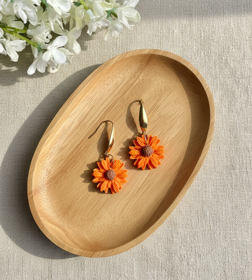 Orange Flower Dangles