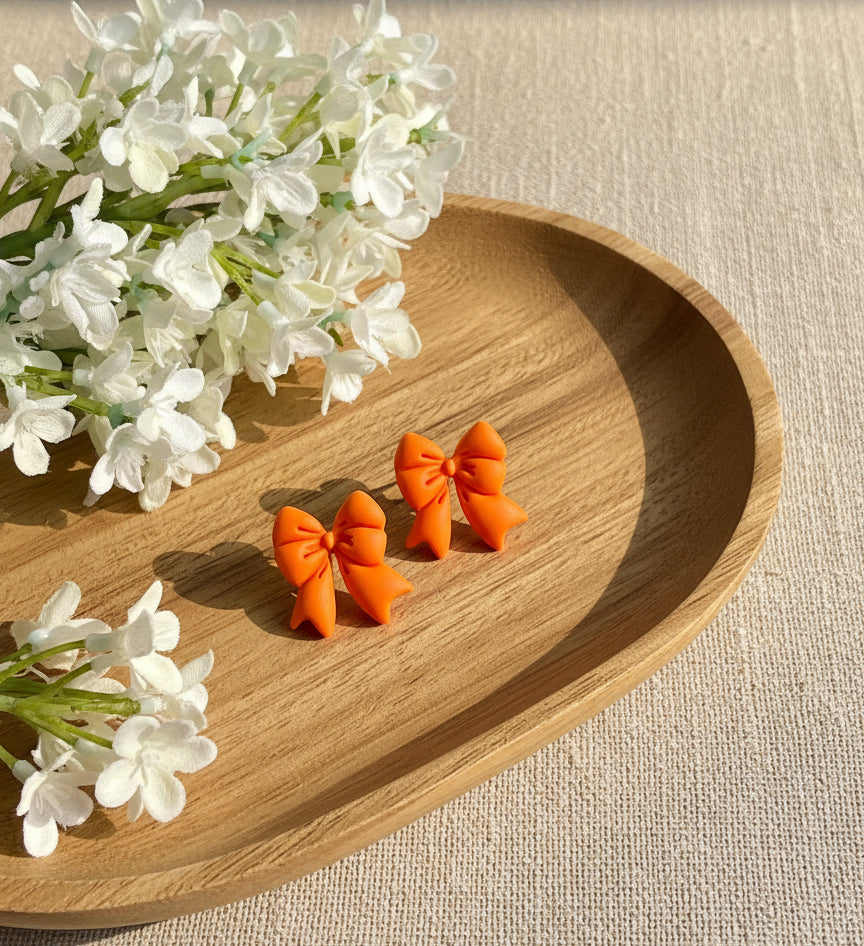 Orange Bow Dangles