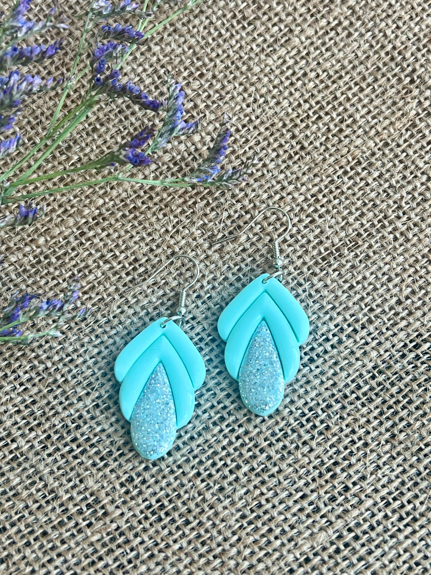 Spring Dangles in Mint Color with a Touch of Glitter