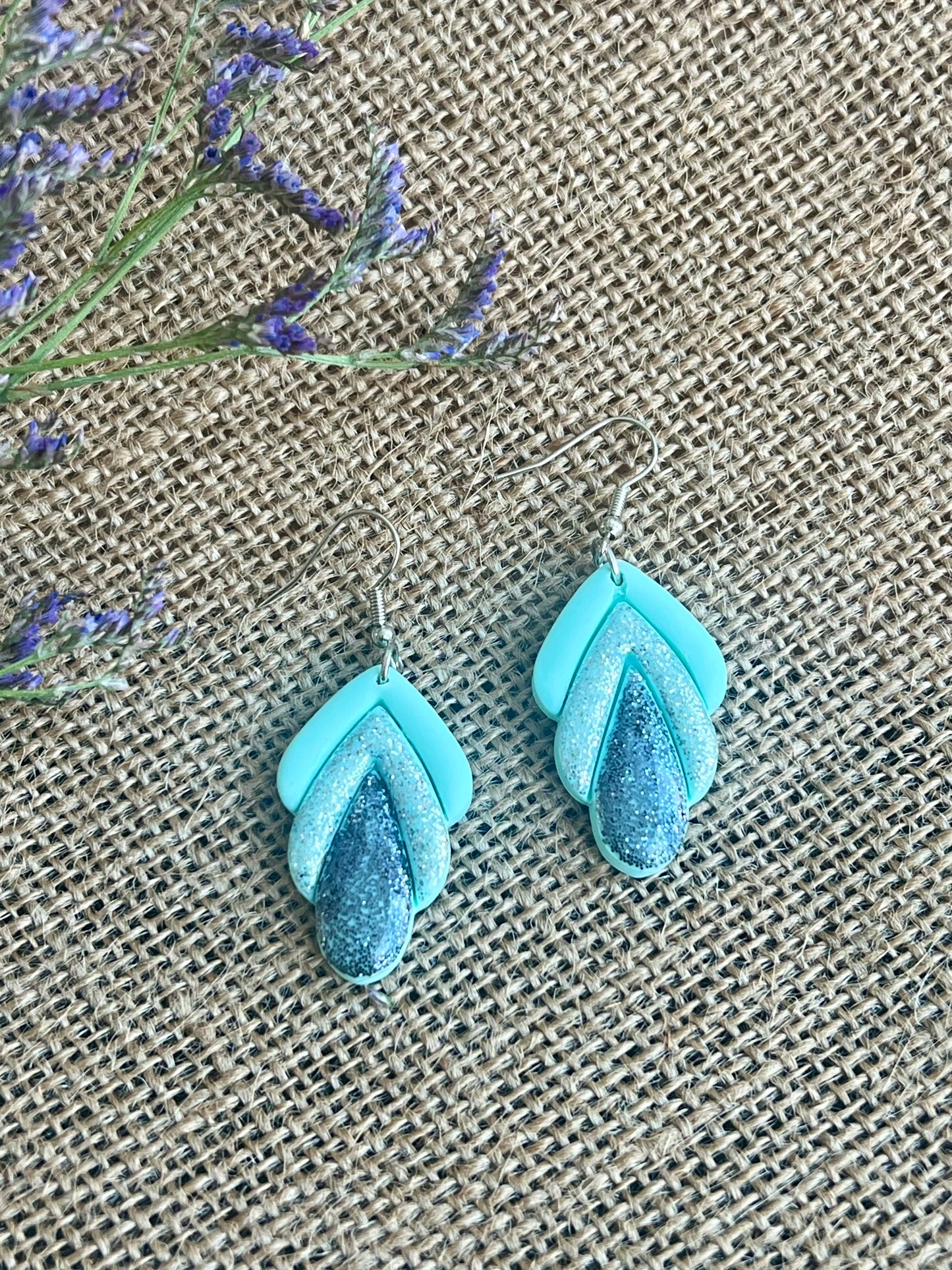 Spring Dangles in Mint Color with a Touch of Glitter