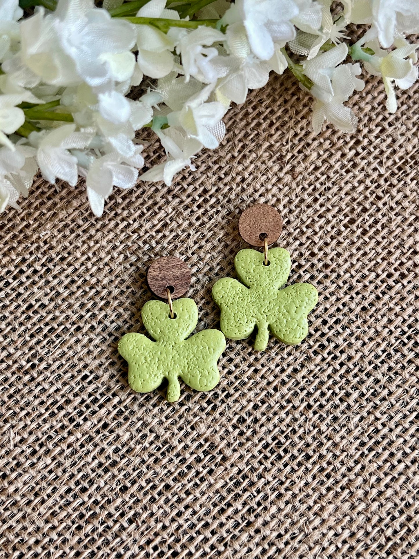 Clovers Dangles in Olive Green Color