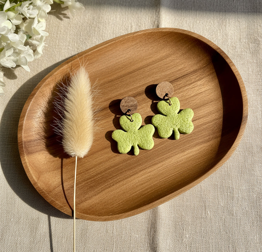 Clovers Dangles in Olive Green Color