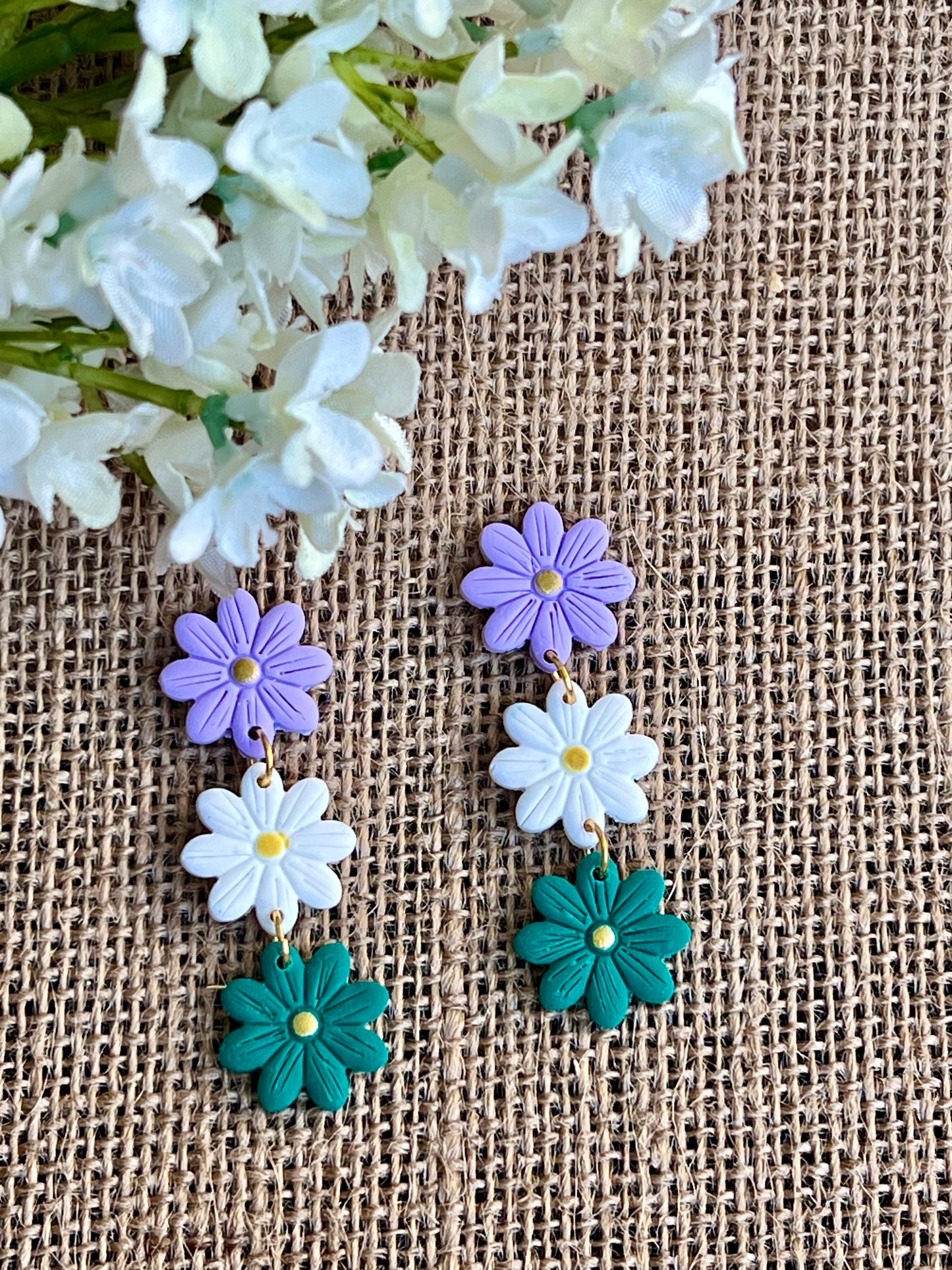 Daisy Flower Dangle Earrings
