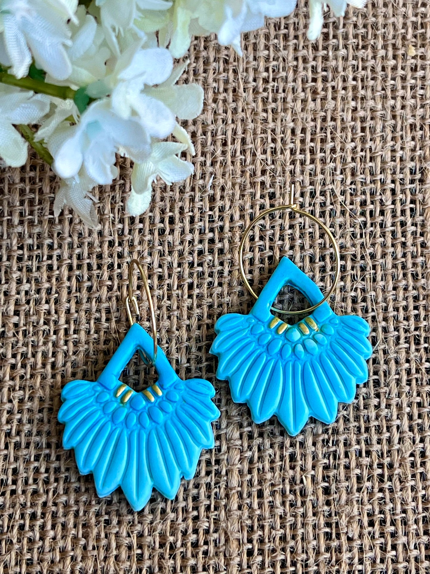 Boho Style Earrings in Turquoise Blue