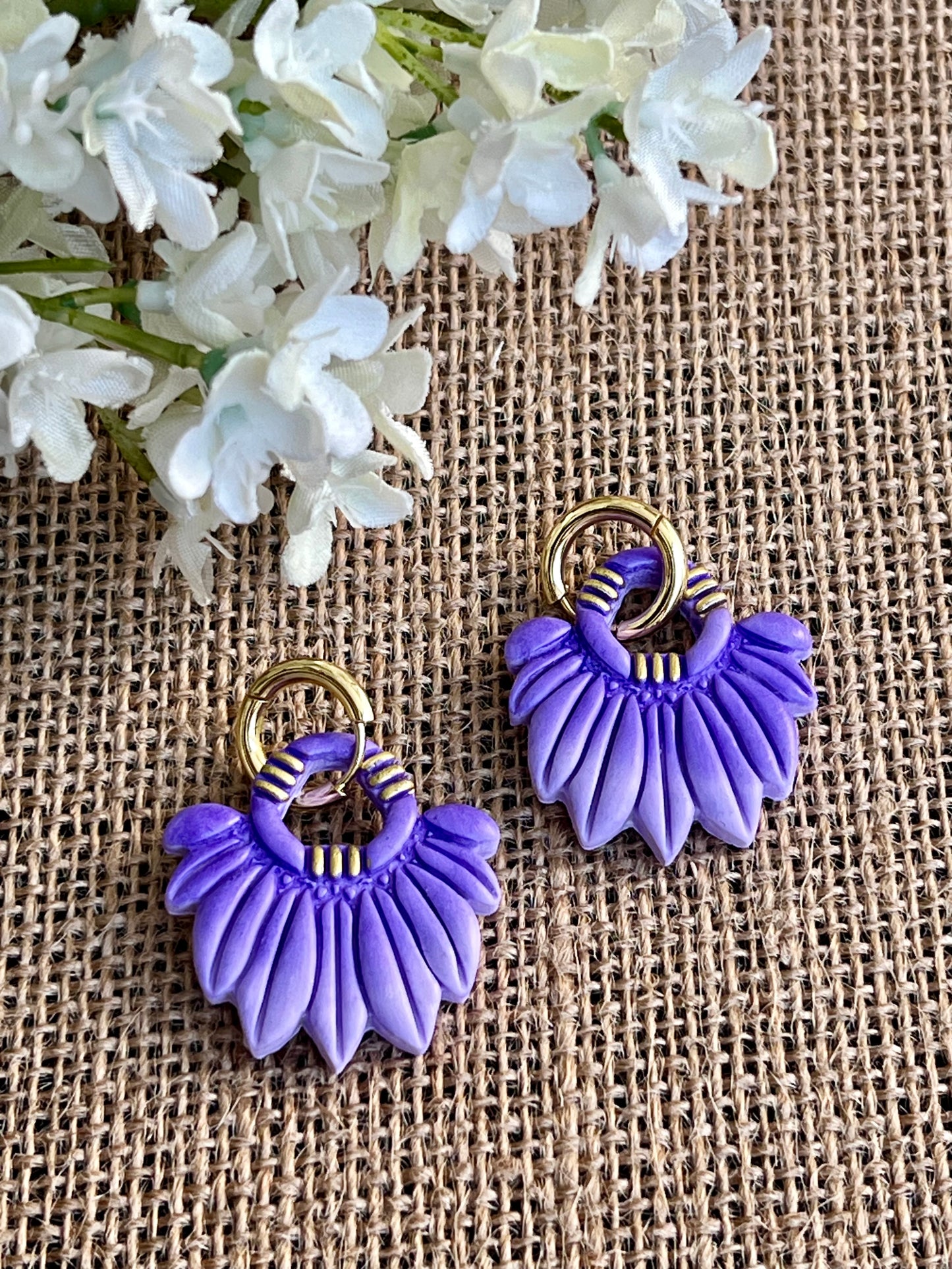 Boho Style Earrings in Purple