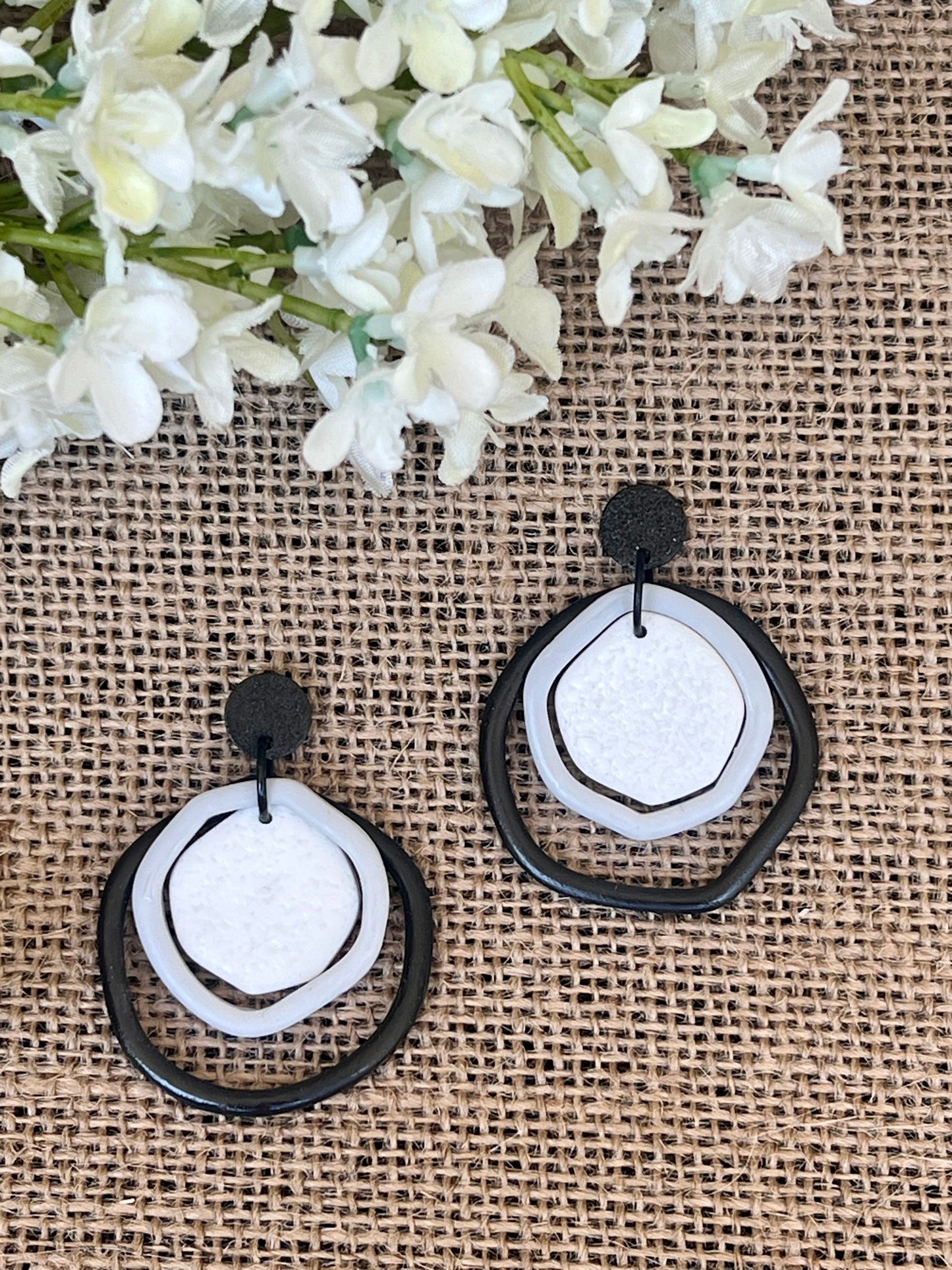 Abstract Circles Dangle Earrings
