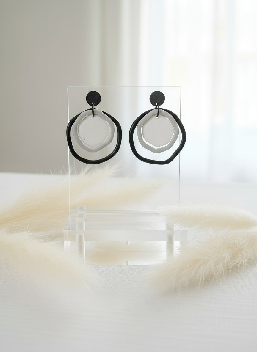 Abstract Circles Dangle Earrings