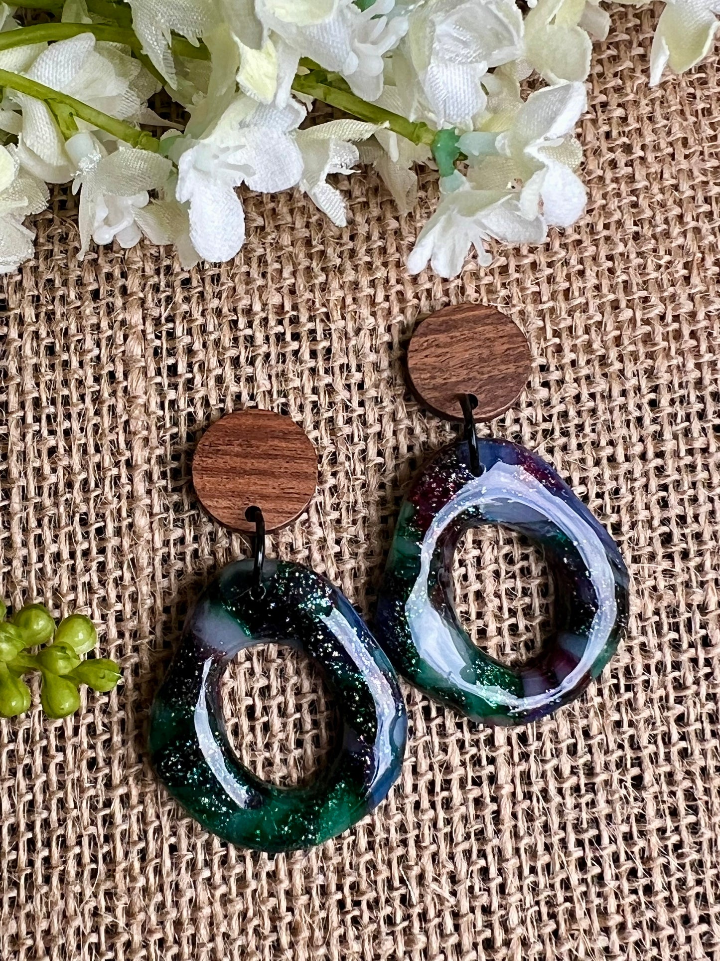 Stella Multi-Colored Marble Dangles with a Touch of Glitter Marble