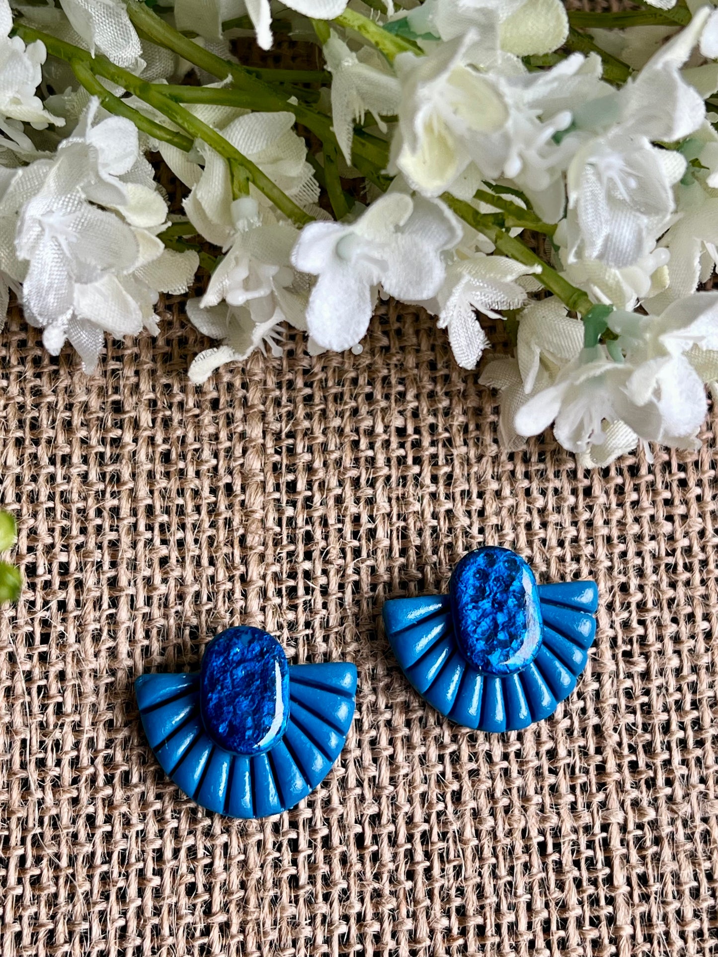 Summer Studs Earrings in Electric Blue