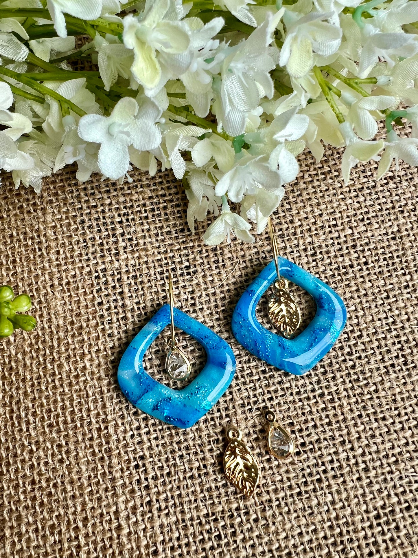 Summer Hoops in Turquoise with Accessories included
