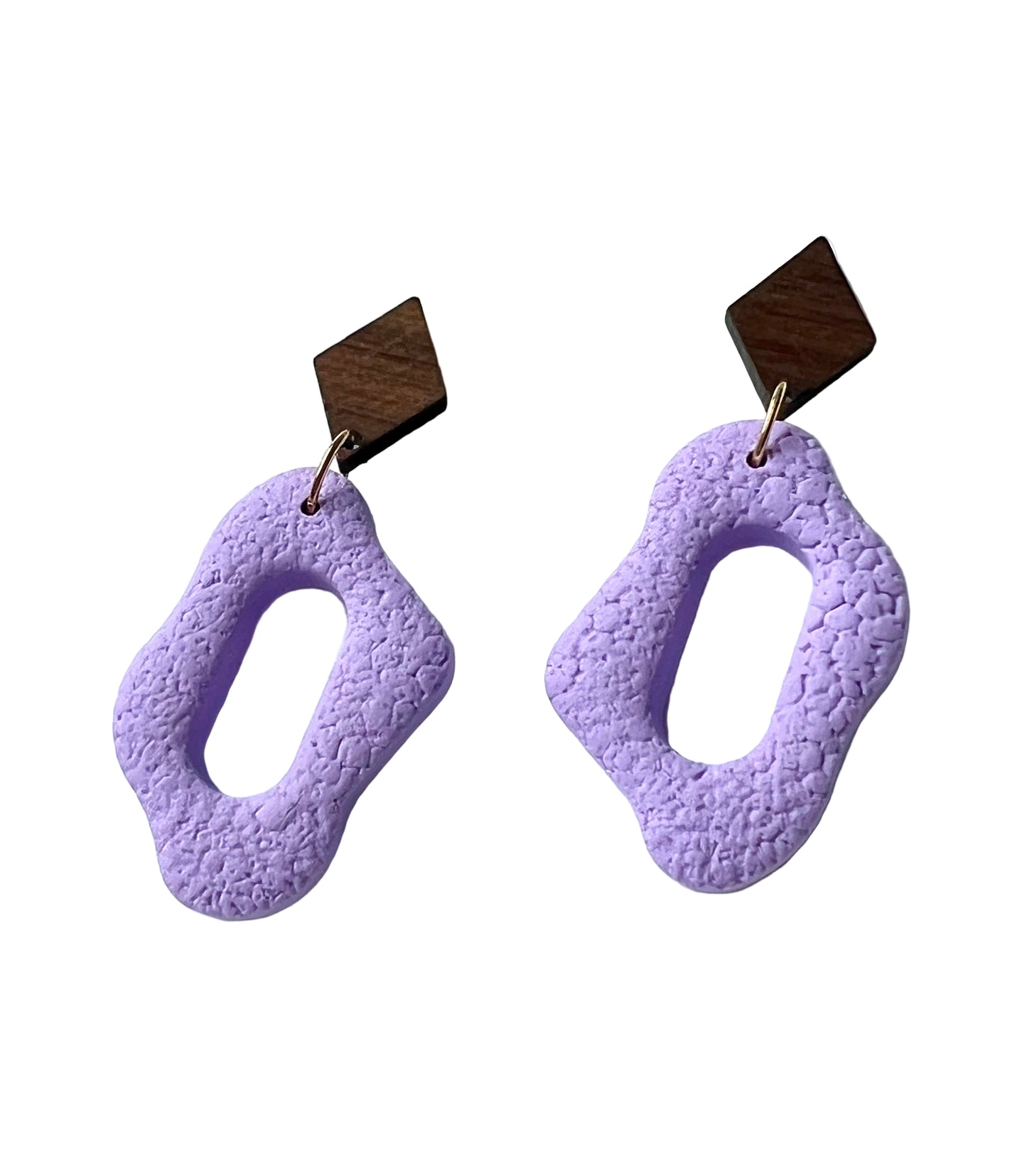 Silvia Dangles in Lavender Blue with Walnut Wood Stud