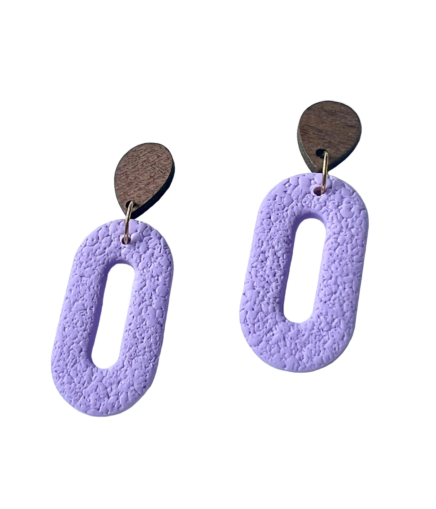 Silvia Dangles in Lavender Blue with Walnut Wood Stud