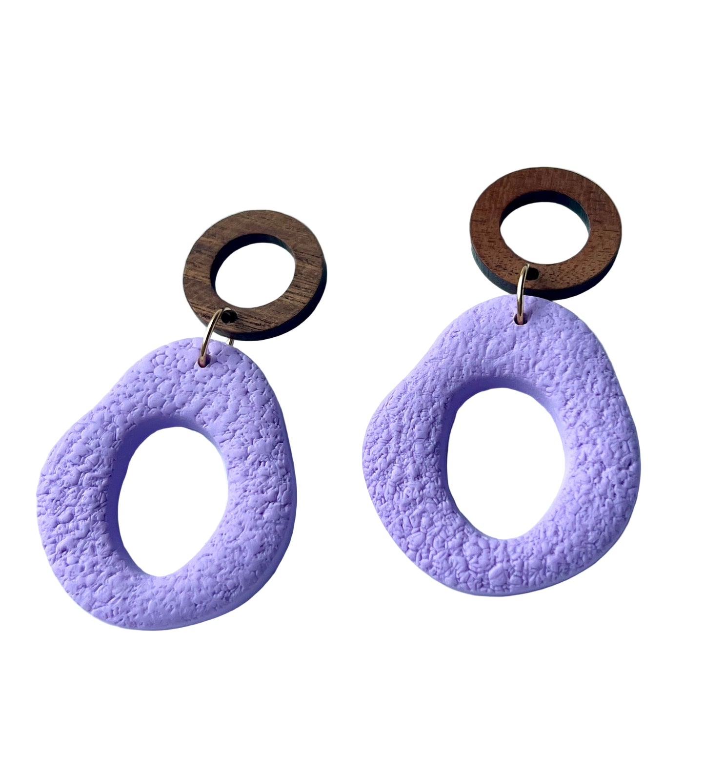 Silvia Dangles in Lavender Blue with Walnut Wood Stud