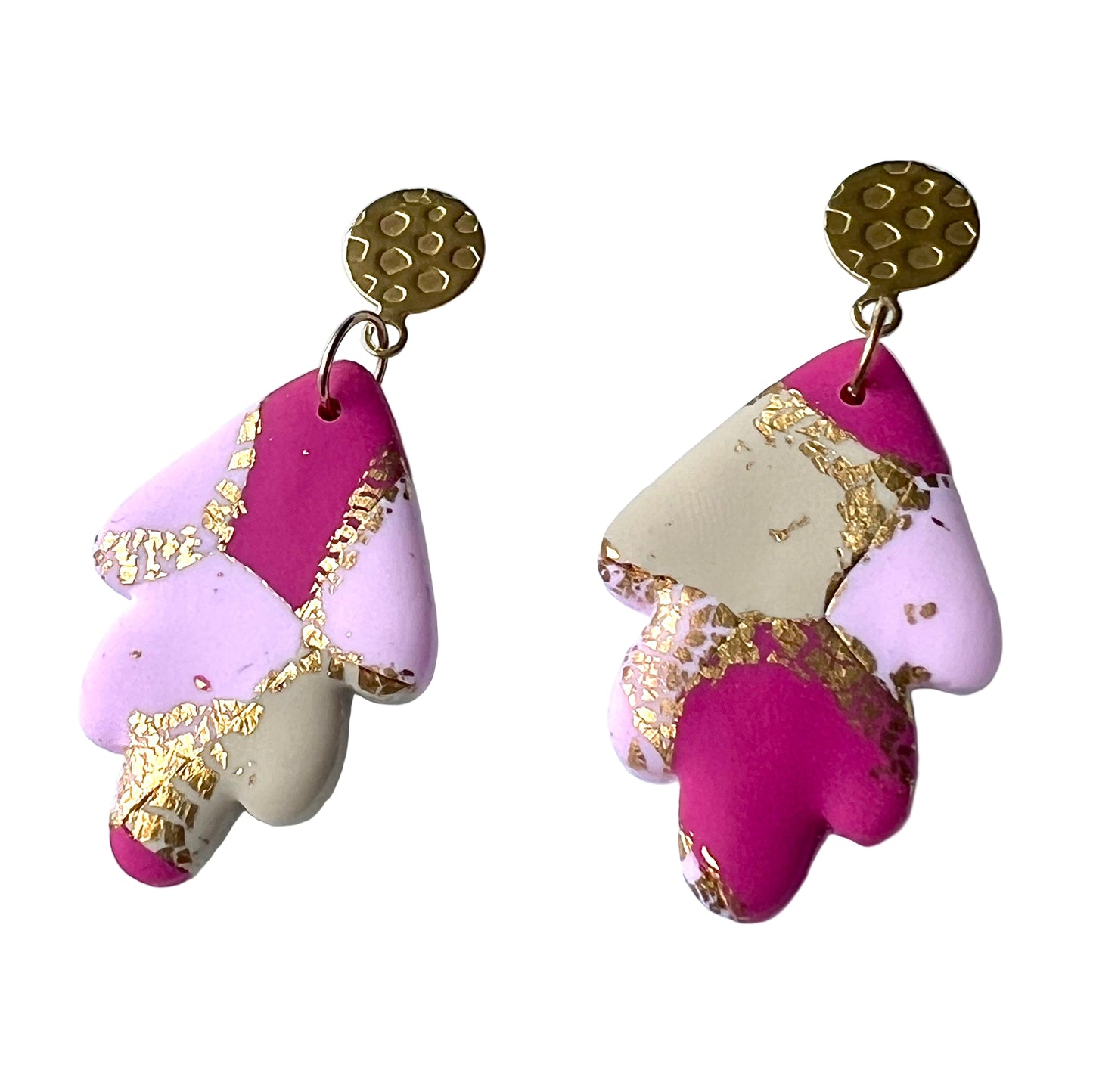 Faux Pink Marble Dangles wot a Touch of Gold Glitter