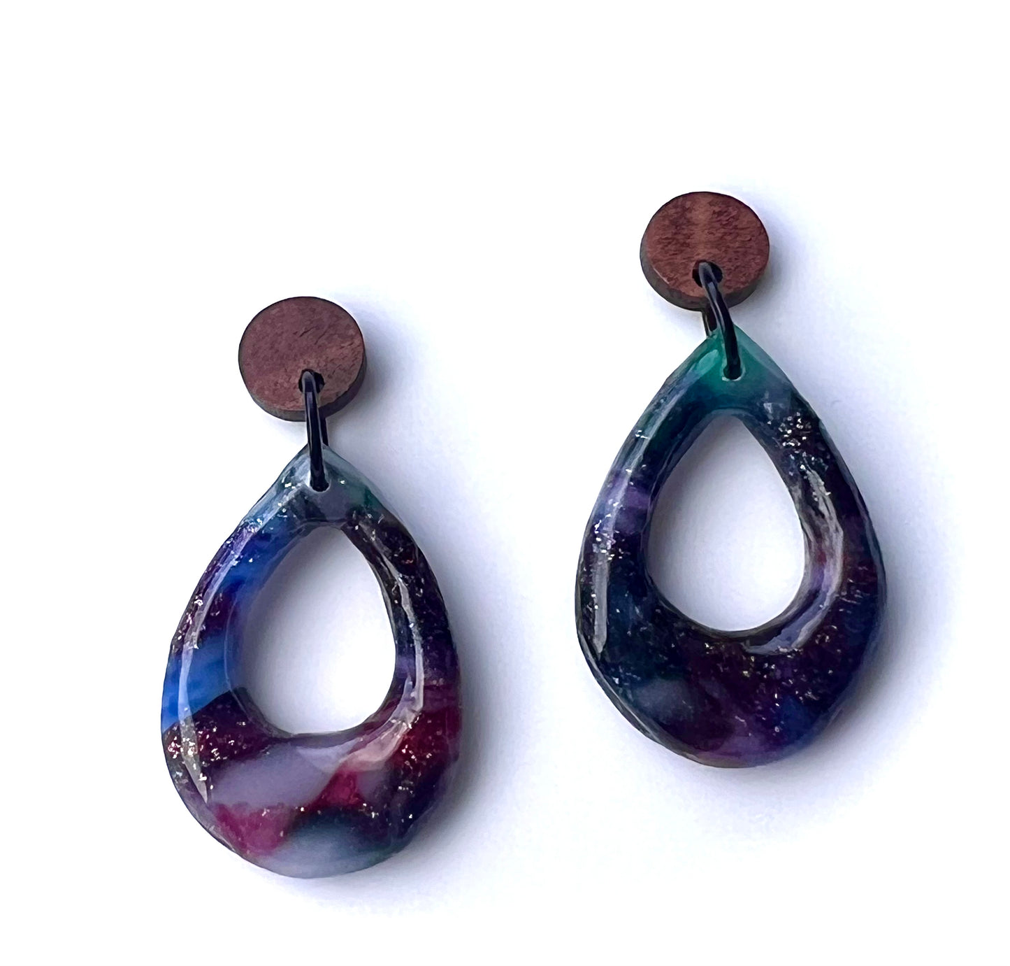 Stella Multi-Colored Marble Dangles with a Touch of Silver Glitter