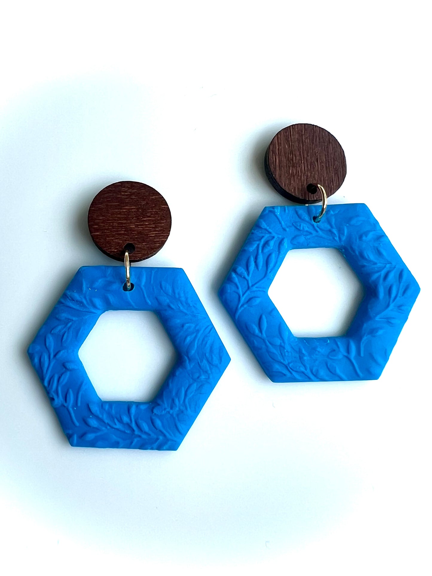 Dangles with Floral Relief in Blue