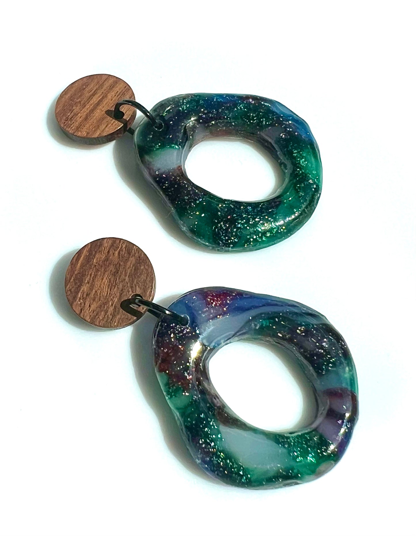 Stella Multi-Colored Marble Dangles with a Touch of Glitter Marble