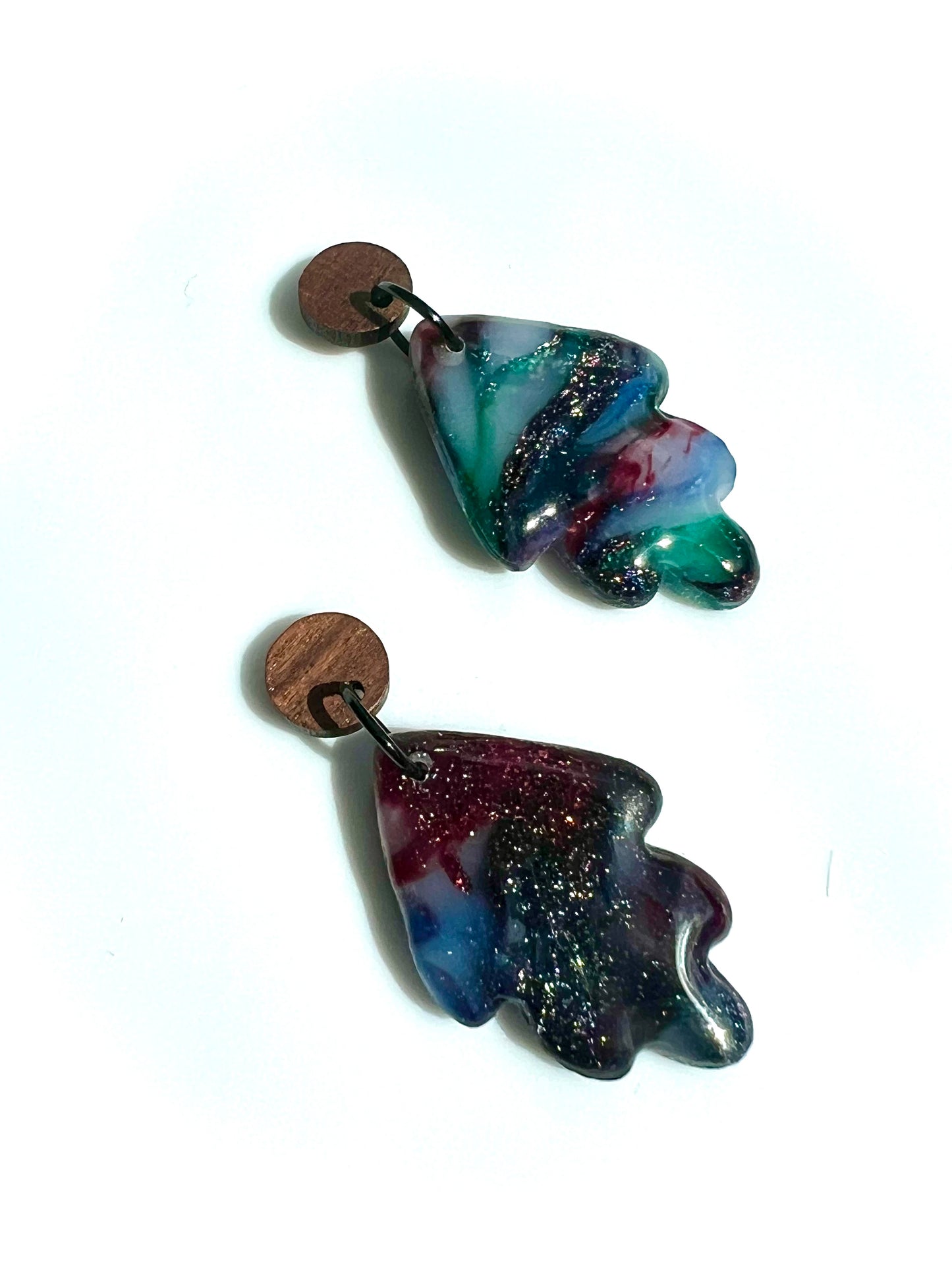 Stella Multi-Colored Marble Dangles with a Touch of Silver Glitter
