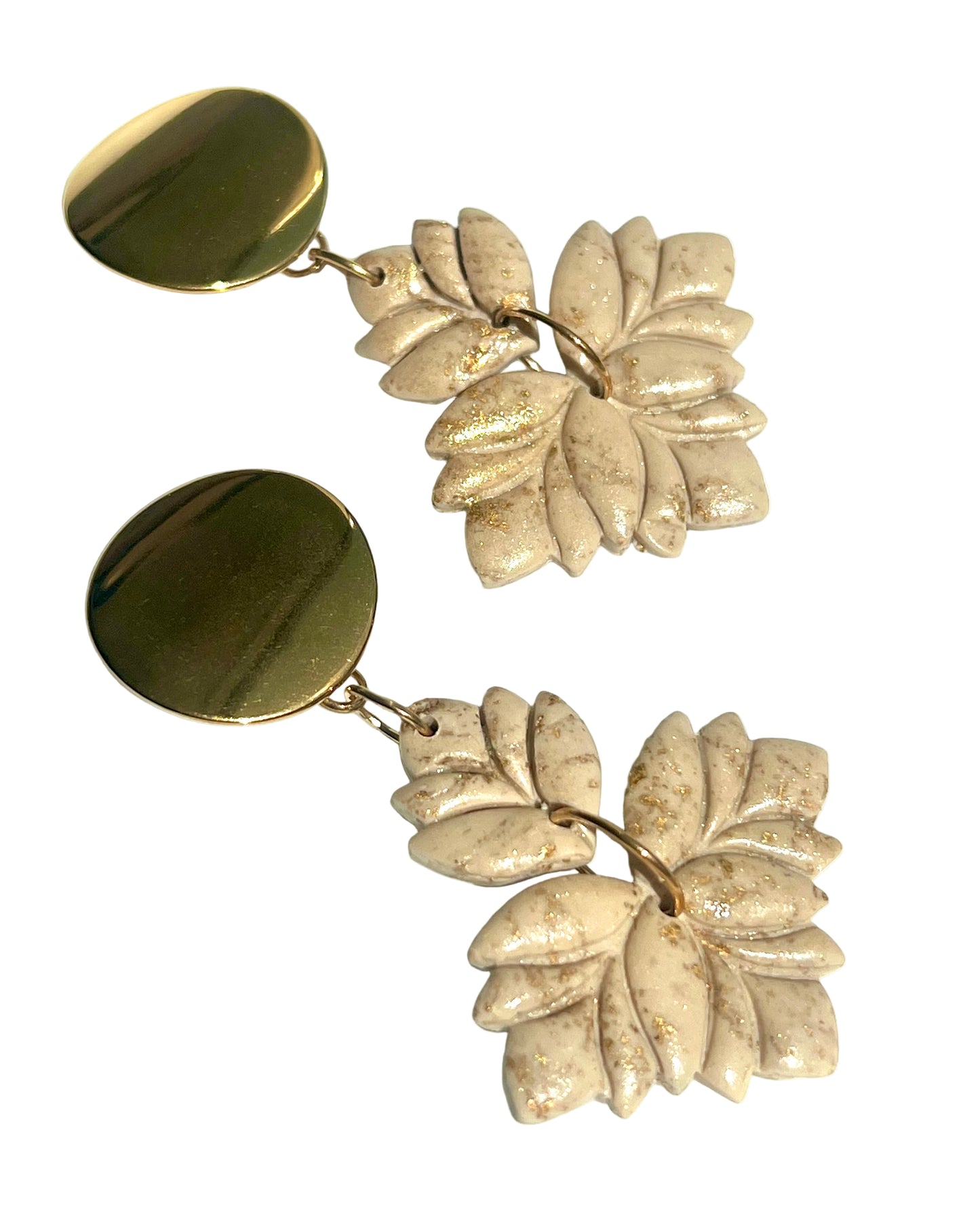 Flowers Dangles Powdered With Gold Glitter.