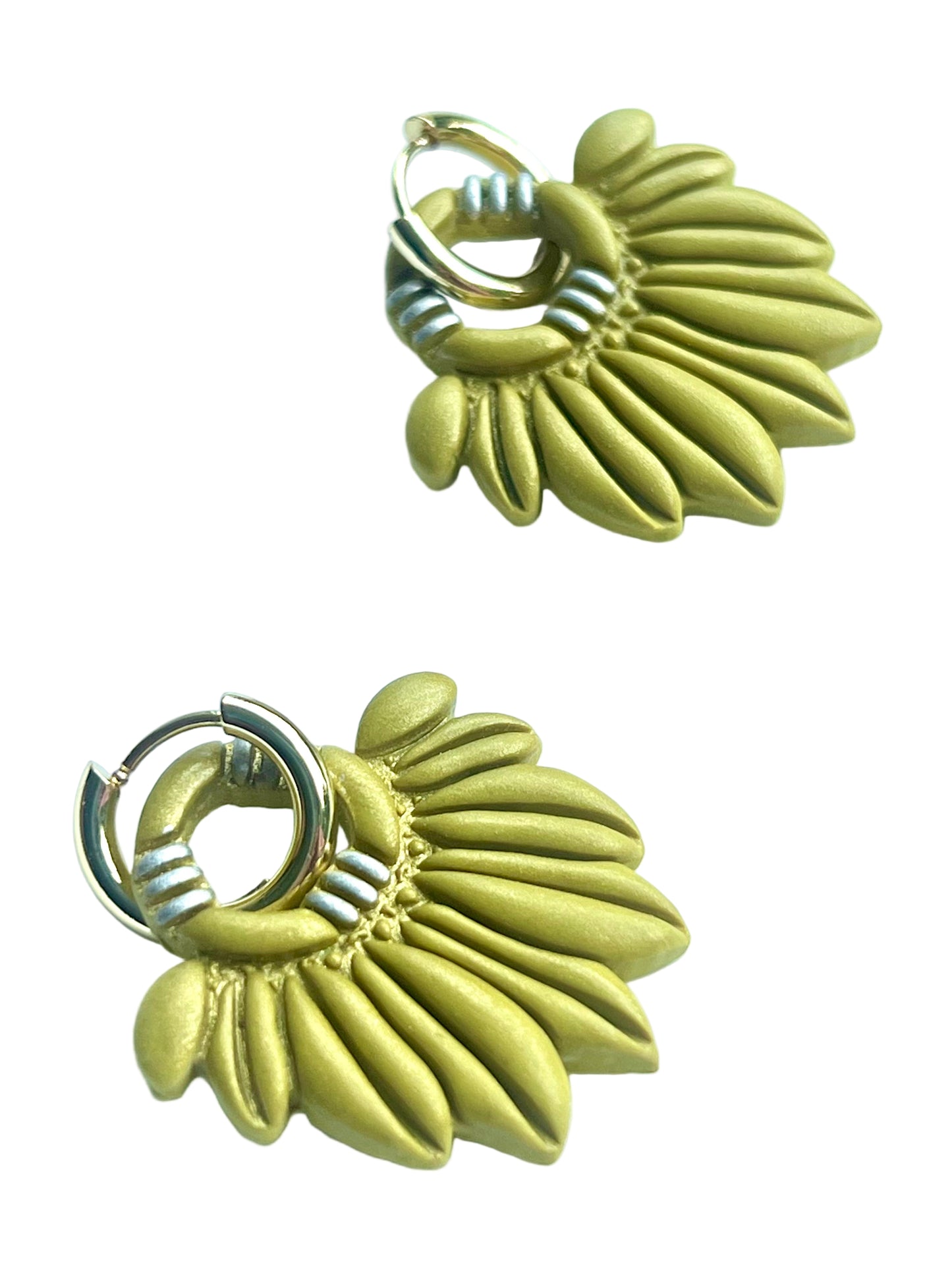 Boho Style Earrings in Olive Green