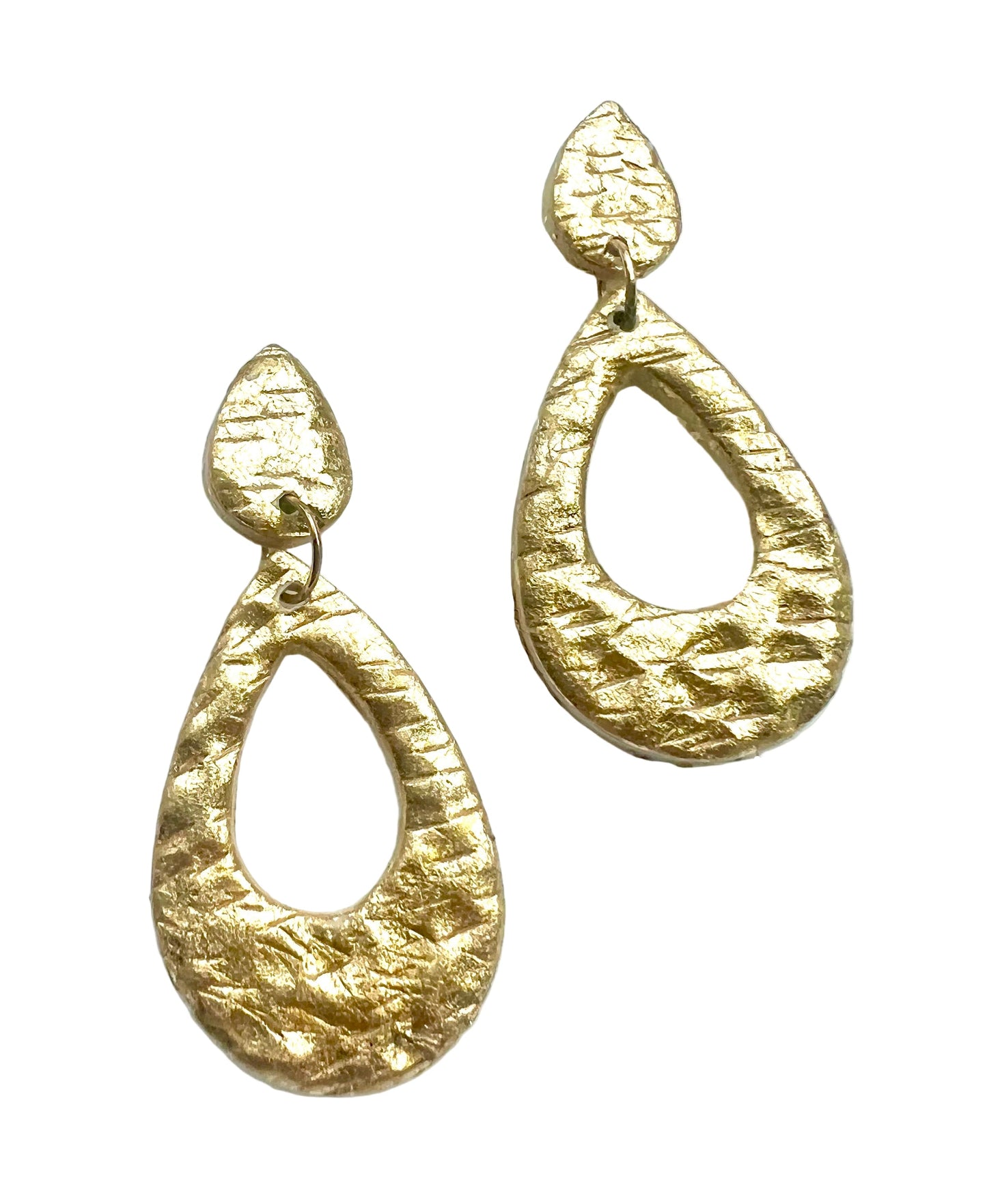 Dangles Earrings with Hammered Texture
