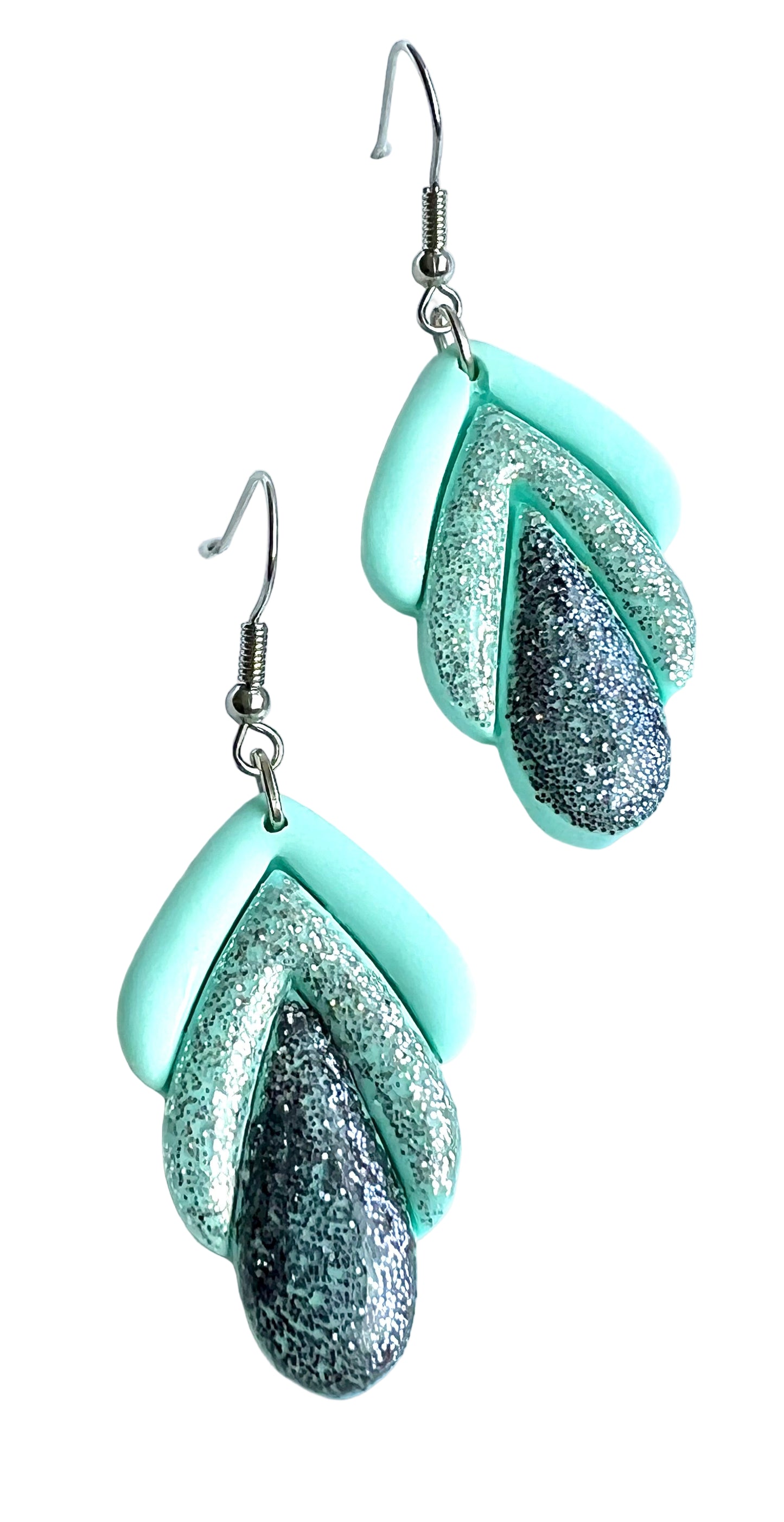 Spring Dangles in Mint Color with a Touch of Glitter