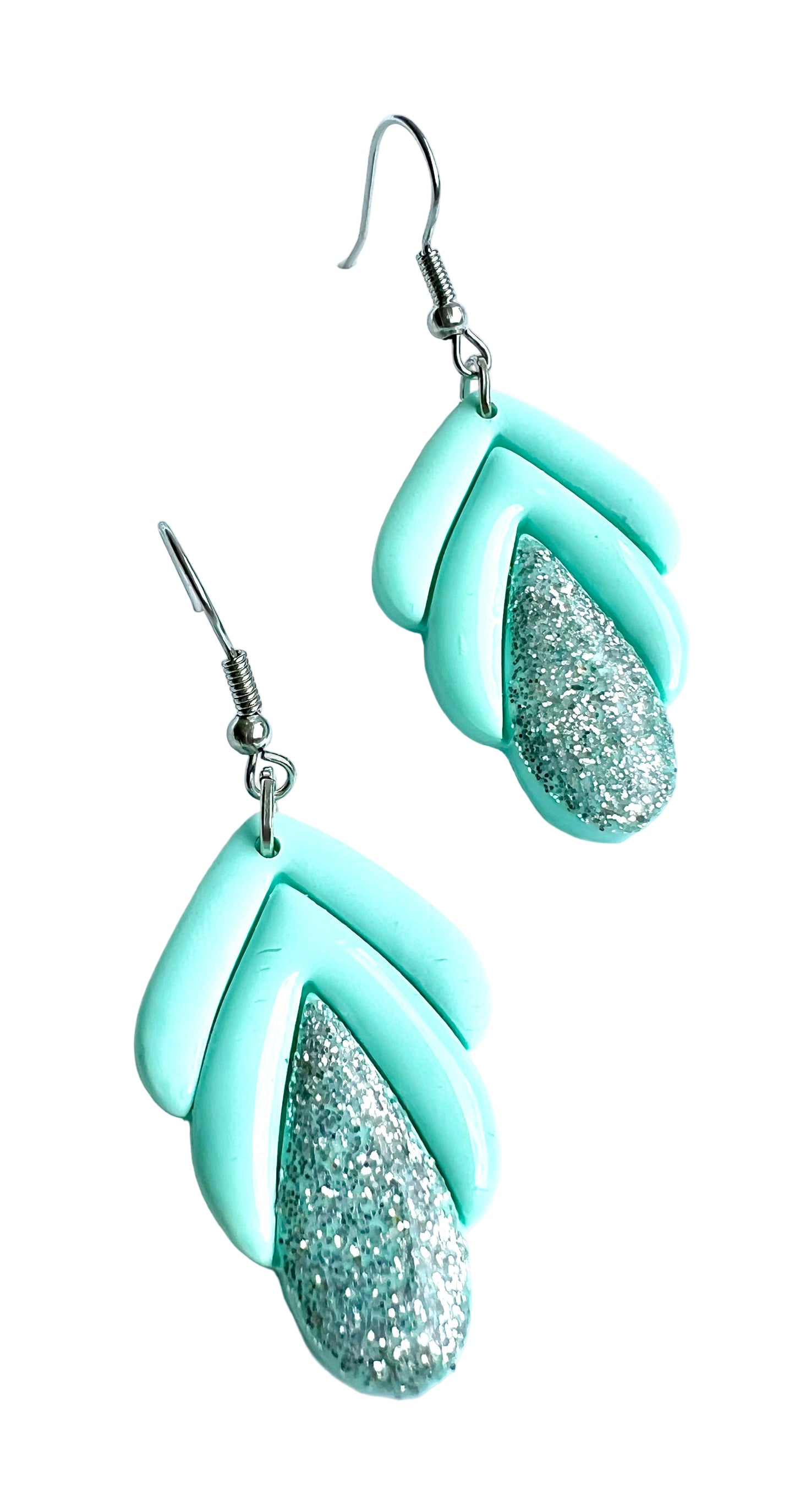 Spring Dangles in Mint Color with a Touch of Glitter
