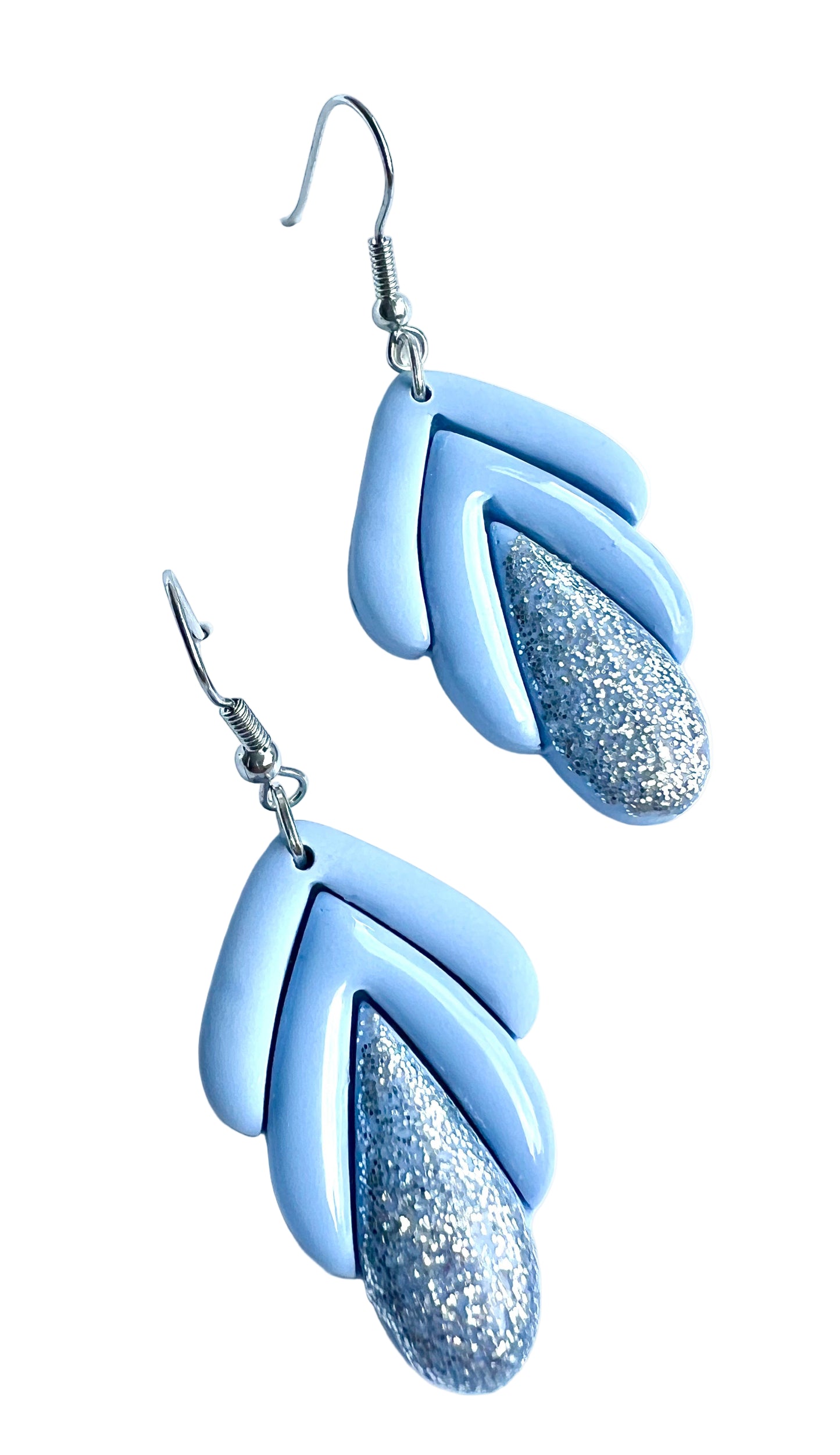 Spring Dangles in Pastel Blue Color with a Touch of Glitter