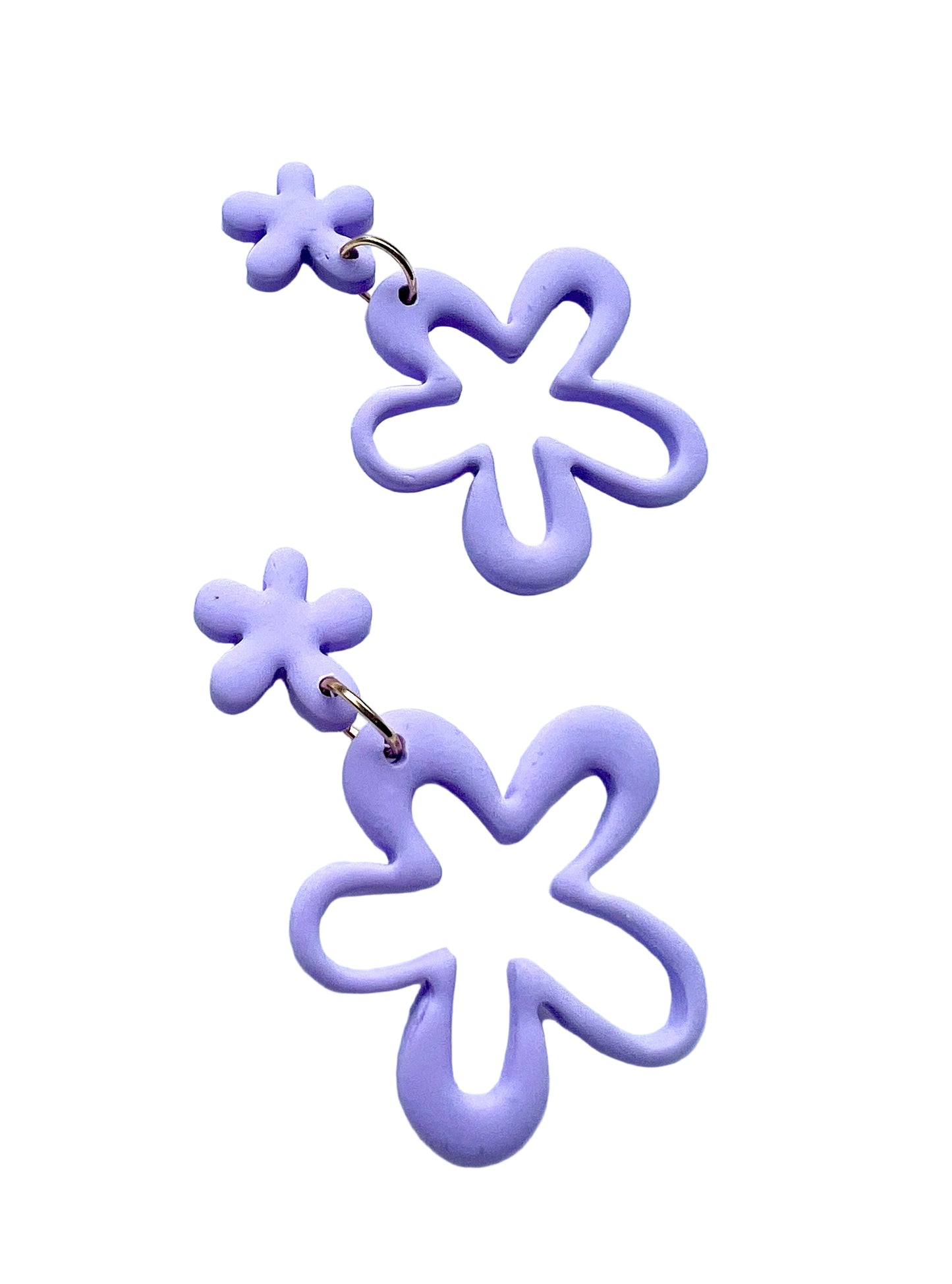 Floral Dangle Earrings in Lavender Blue