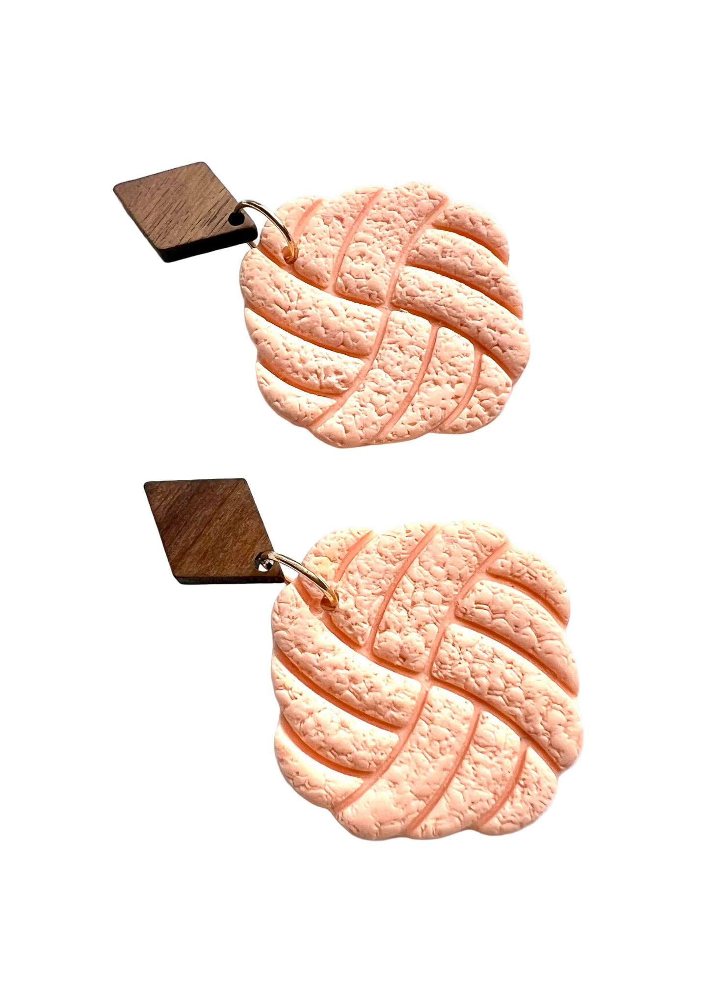 Textured Walnut Wood Studs in Peach Color