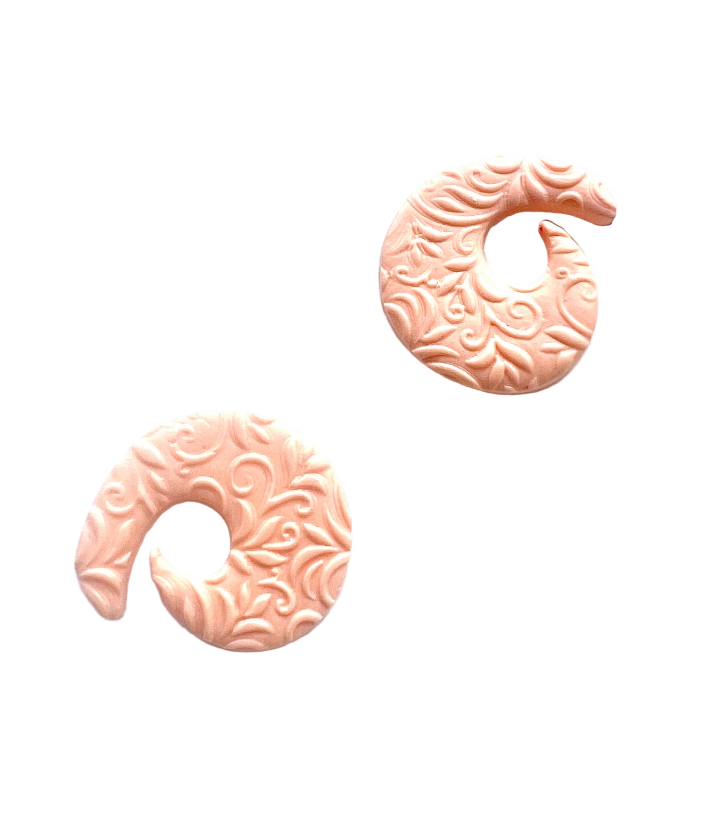Textured Spiral Shape Studs in Peach Color