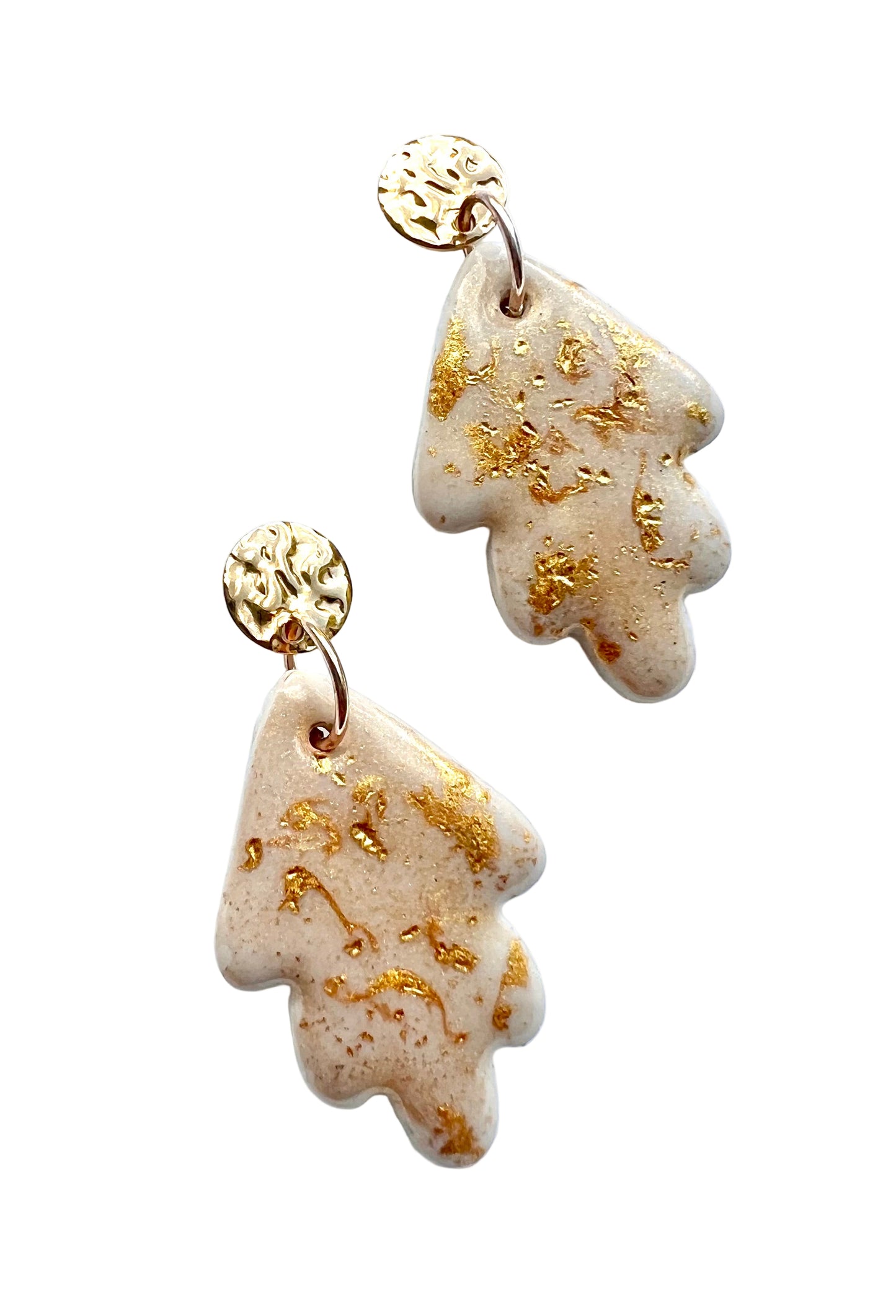 Palm Shaped Dangles with a Touch of Gold Glitter