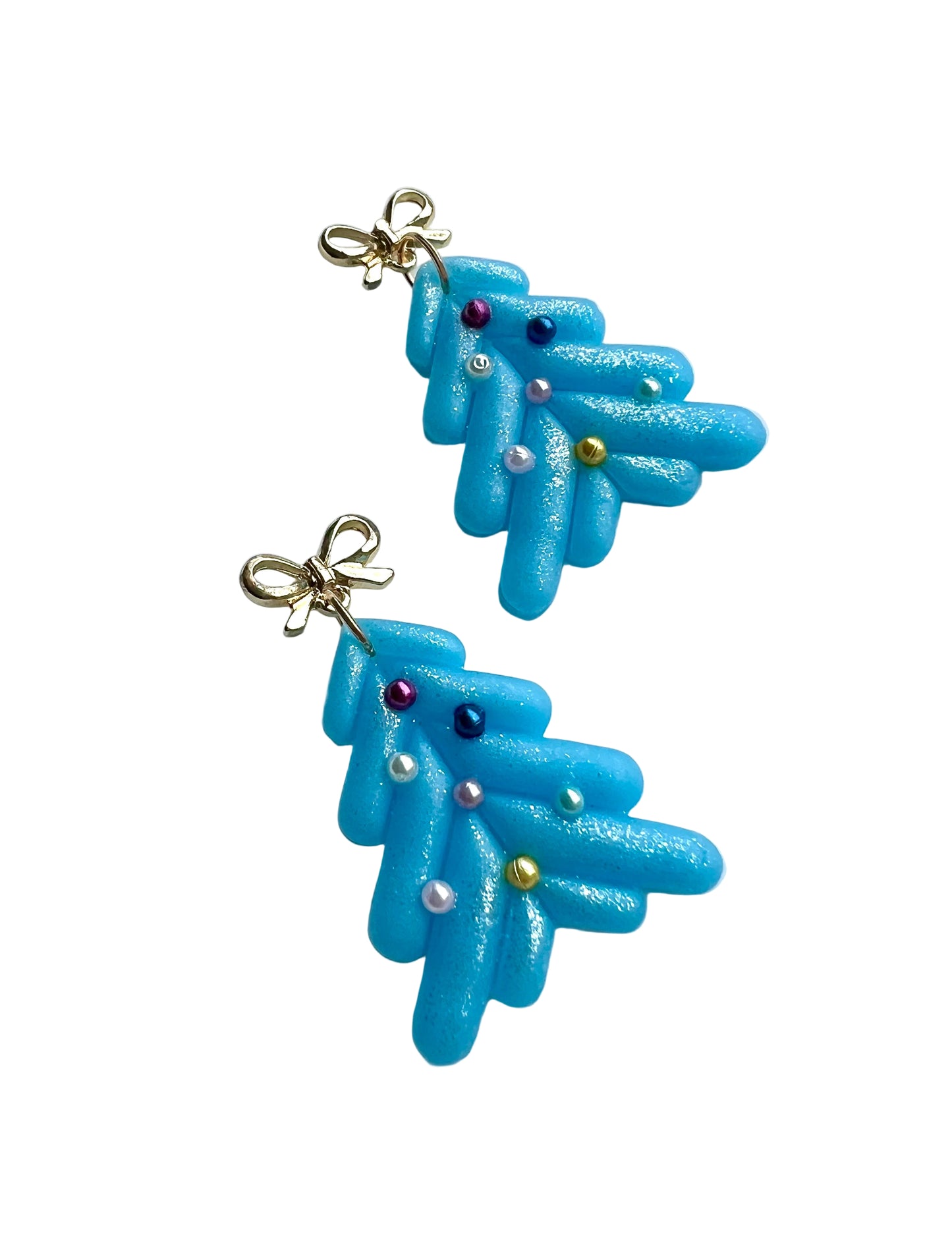 Decorated Frosty Blue Christmas Tree