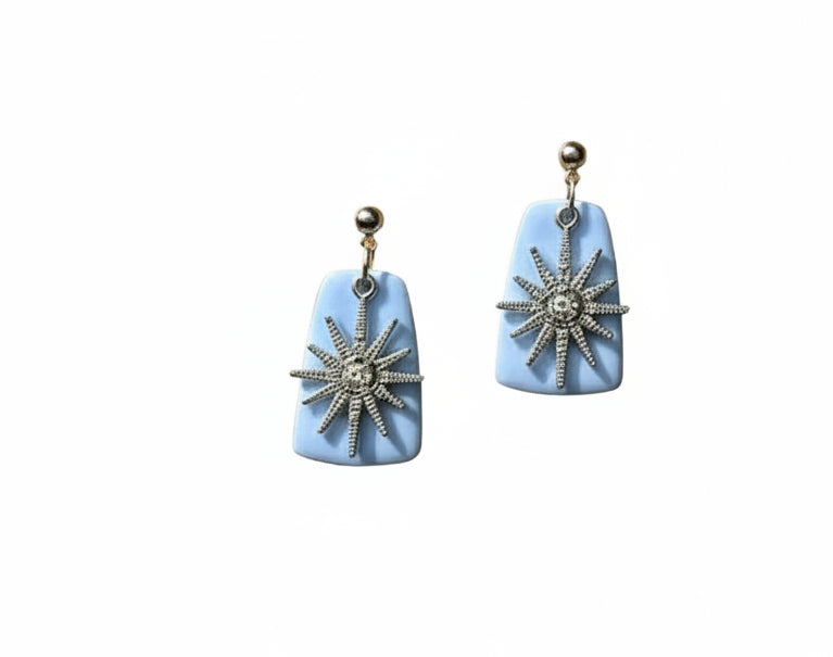 Baby Blue Dangles with Silver Star