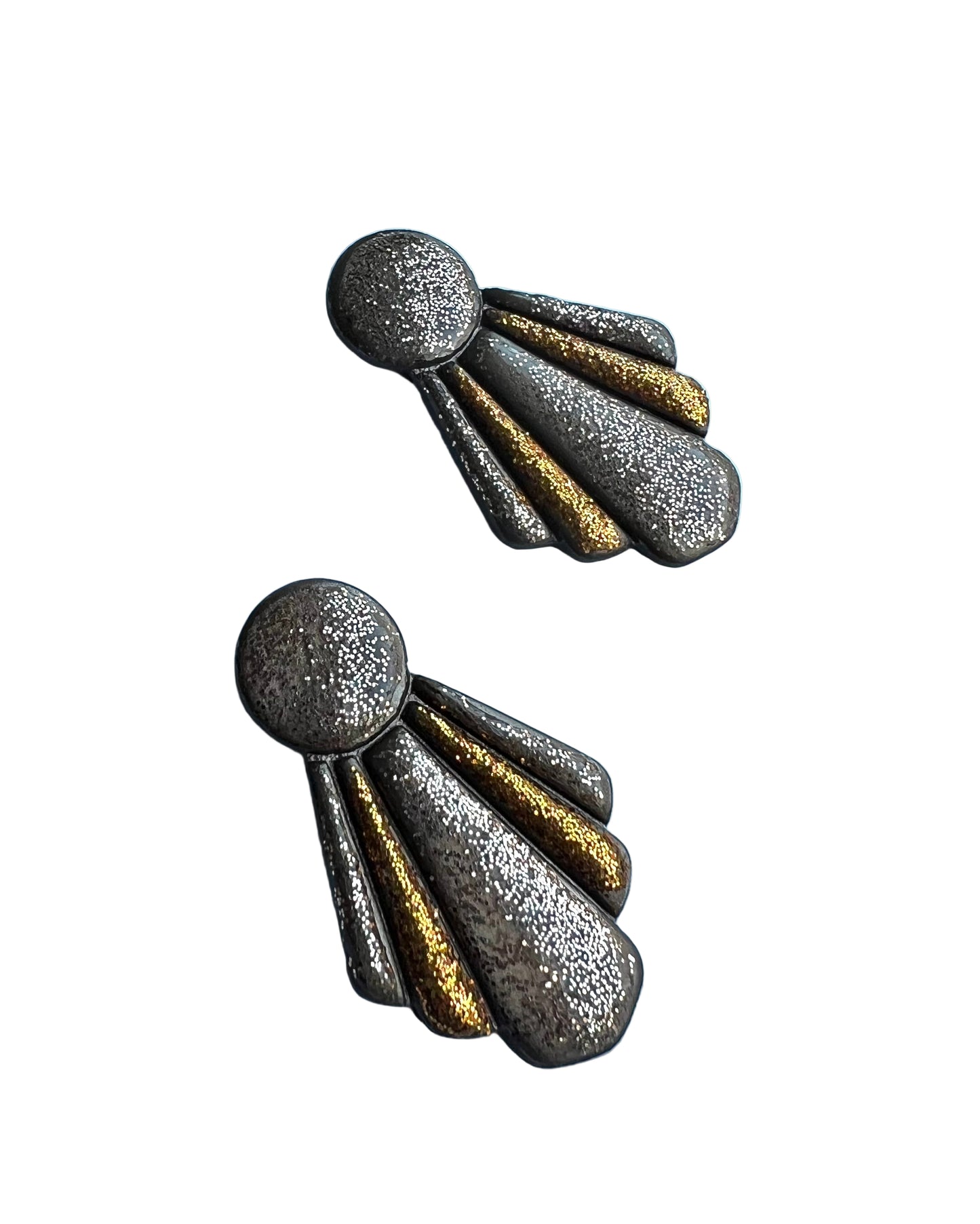 Copper and Bronze Glitter Earrings