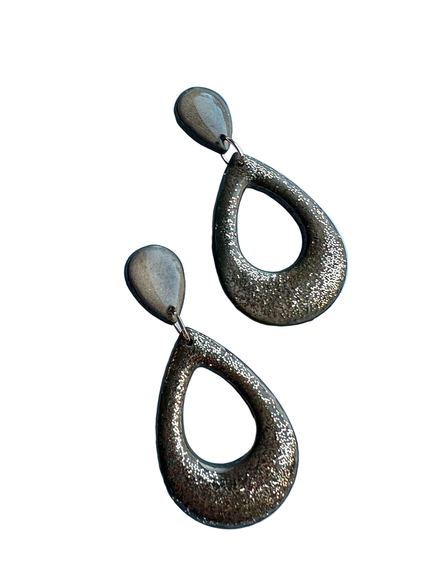 Copper Glitter Dangle Eariings