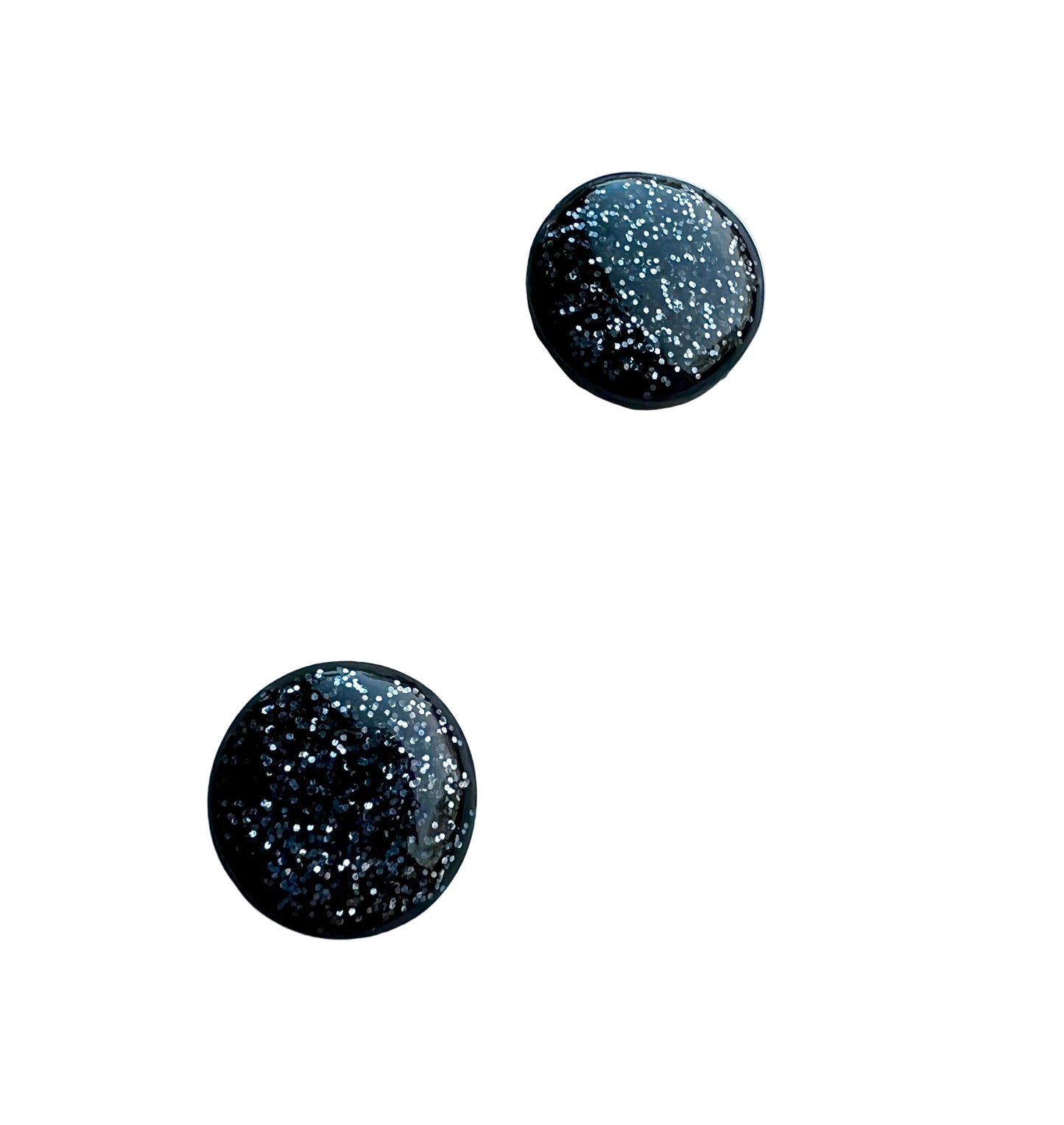 Black Studs with a Touch of Grey Blue Glitter