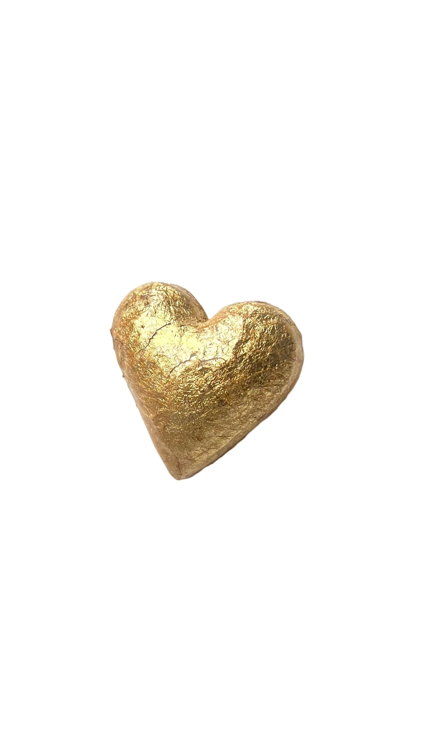 Big Hammered Gold Heart Brooch Pin