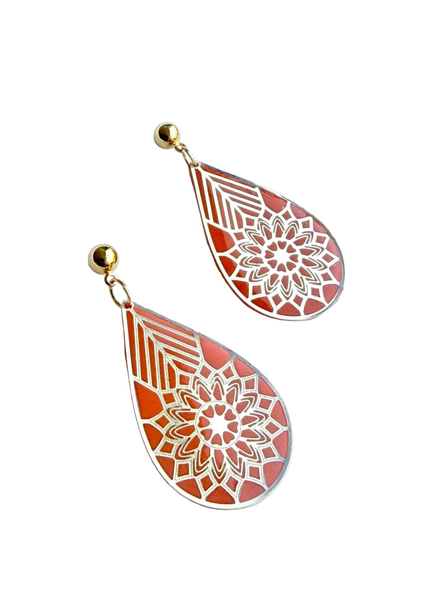 Filigree Pendants in Orange