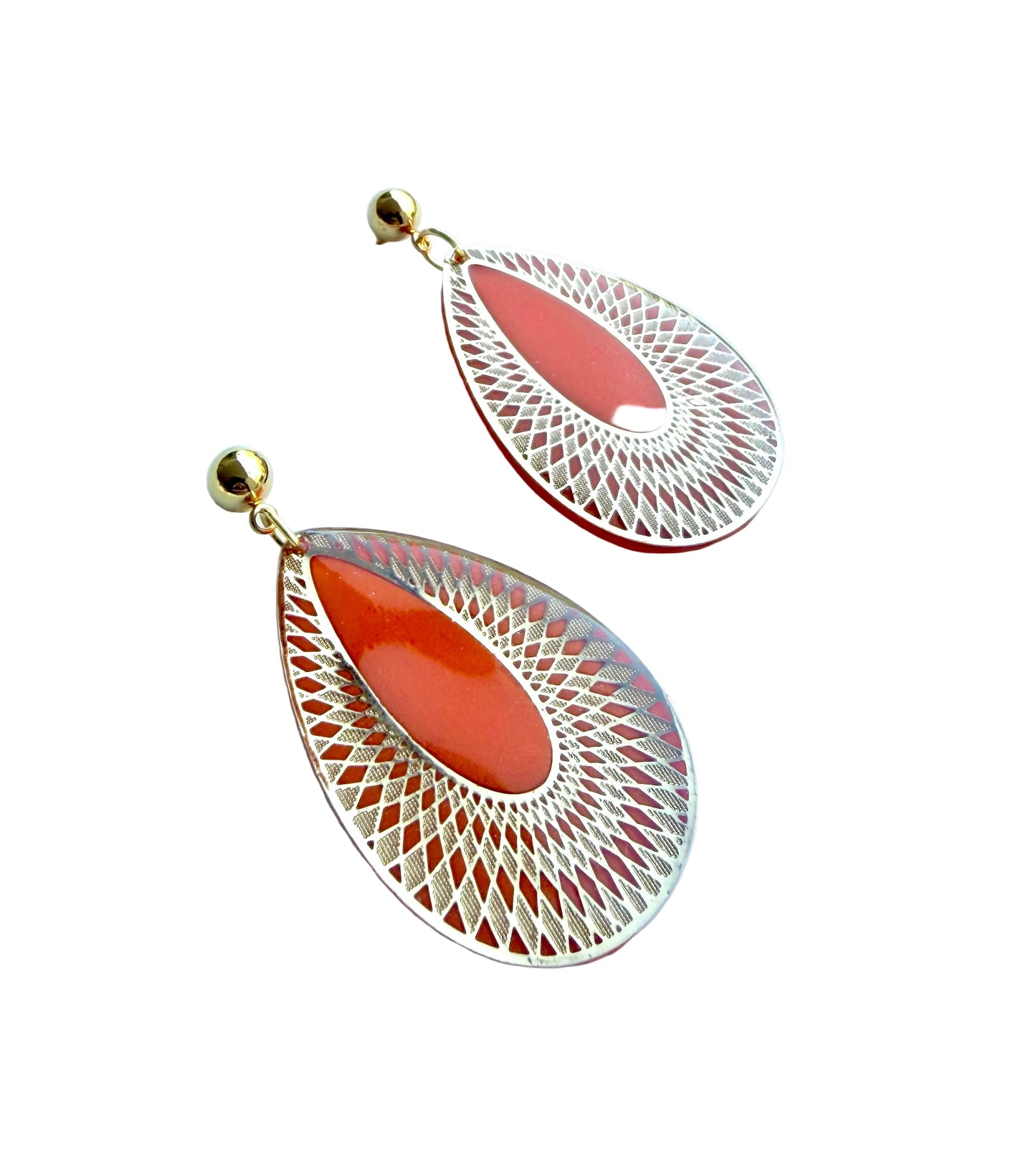 Filigree Pendants in Orange
